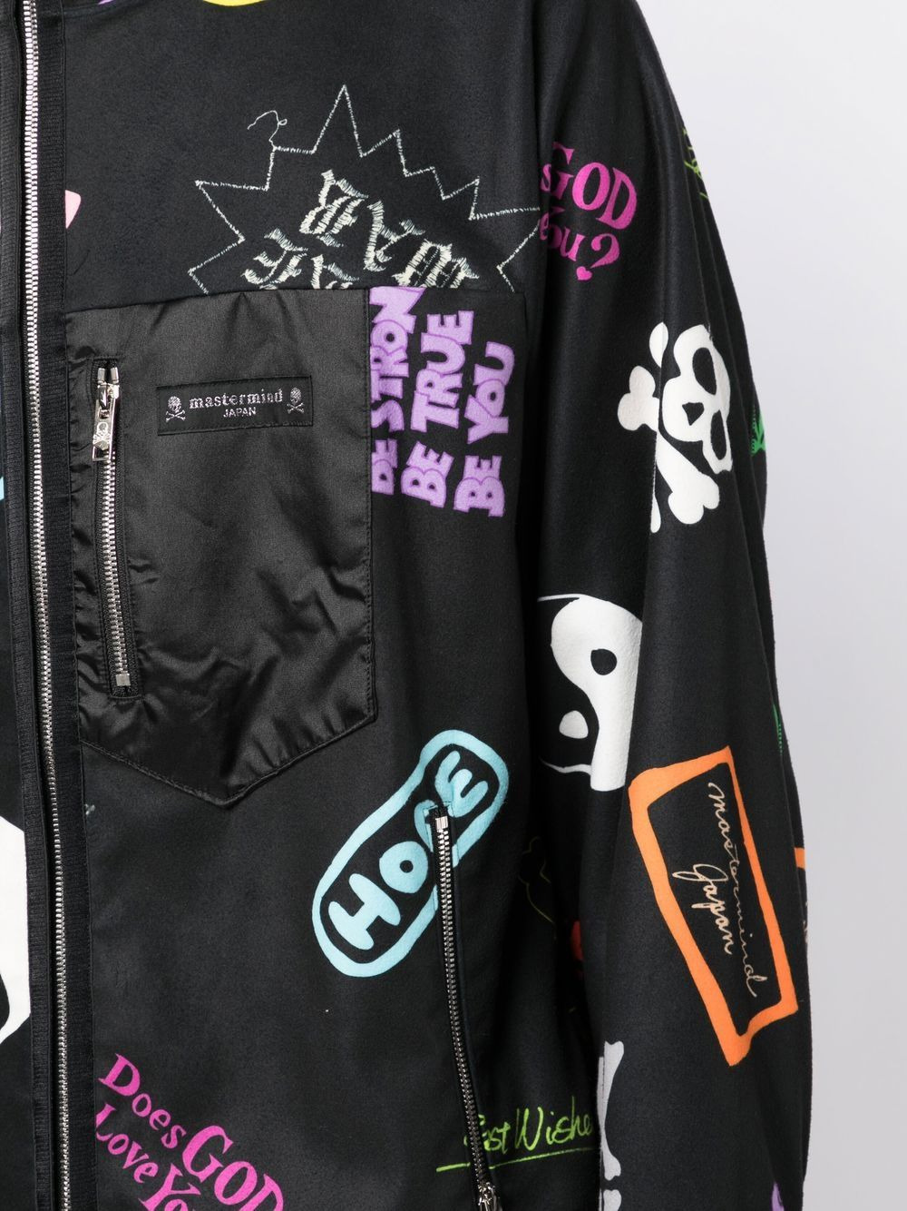 graphic-print zip-up bomber jacket - 5