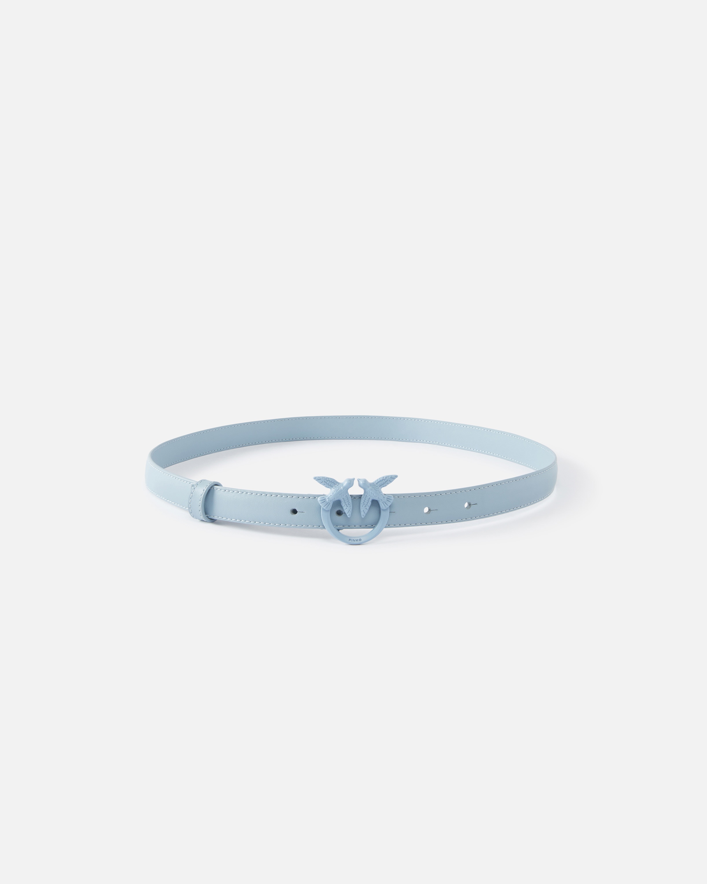 THIN COLOUR-BLOCK LOVE BIRDS LEATHER BELT 2CM - 1