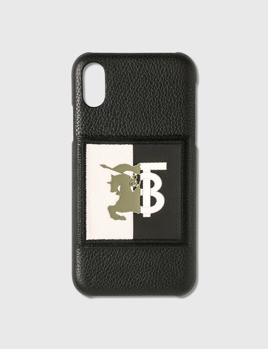 Contrast Logo Graphic Leather iPhone X/XS Case - 1