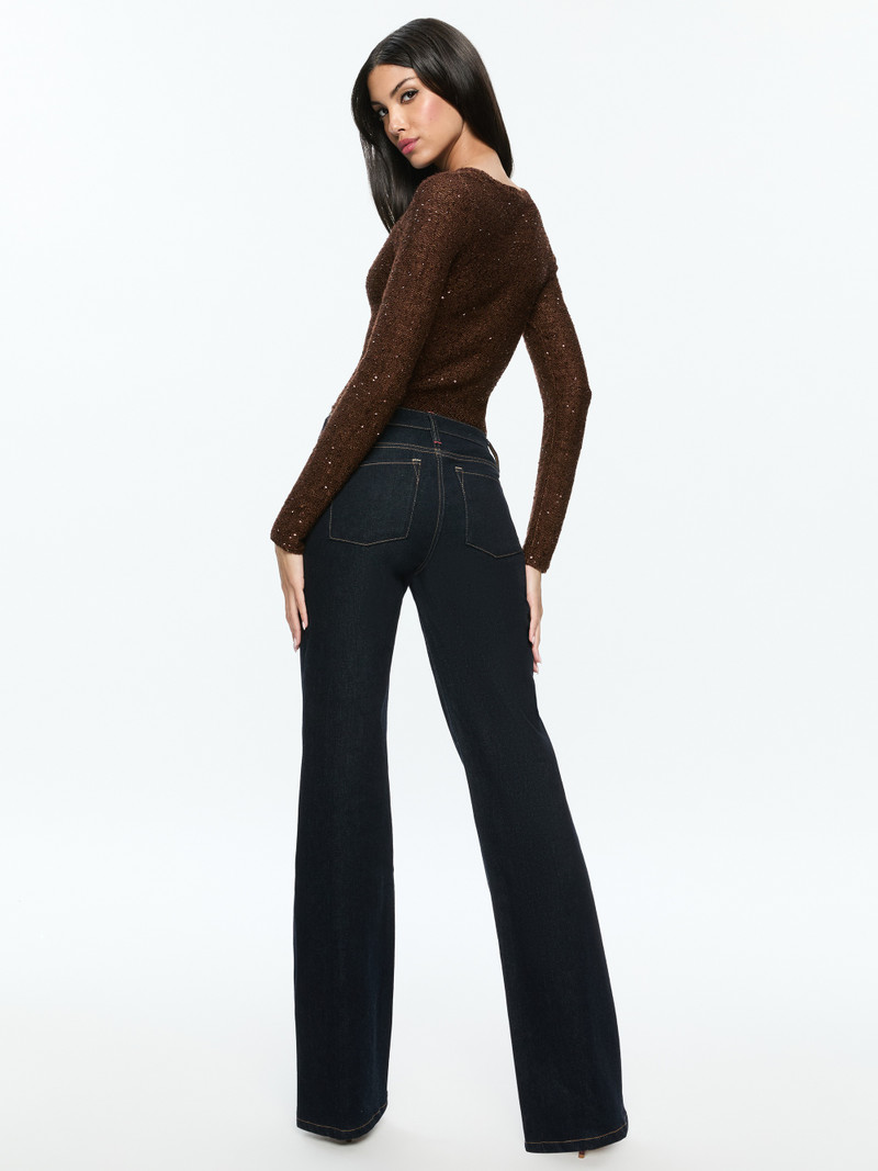 Alice + Olivia ENEIDA SLIM SEQUIN CREW outlook