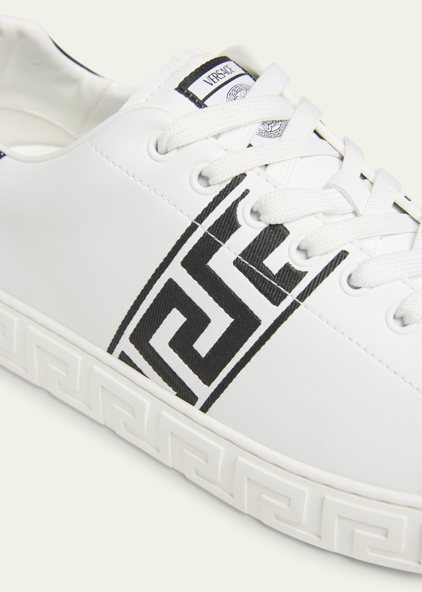 Men's La Greca Leather Low-Top Sneakers - 6
