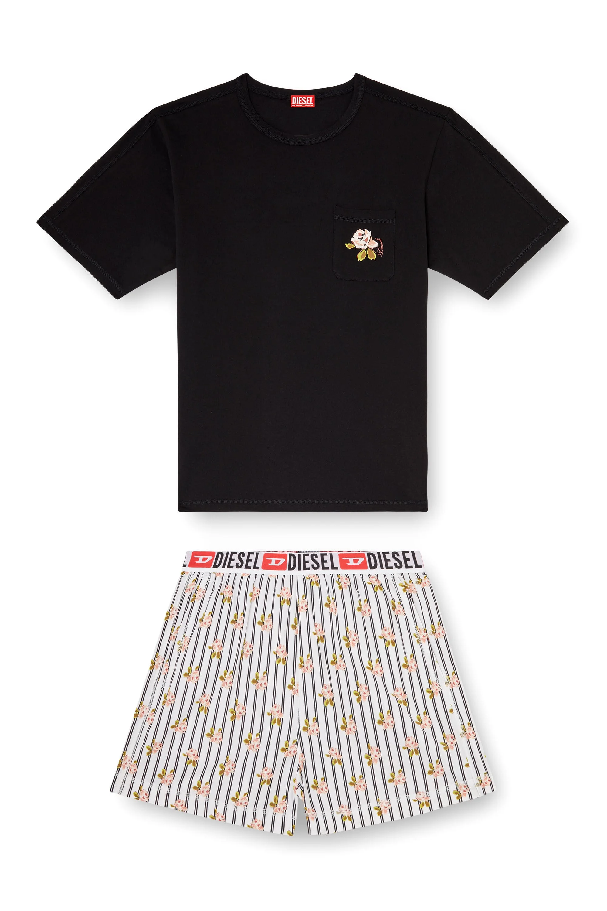 COTTON PAJAMA SET WITH PRINTED SHORTS - 1