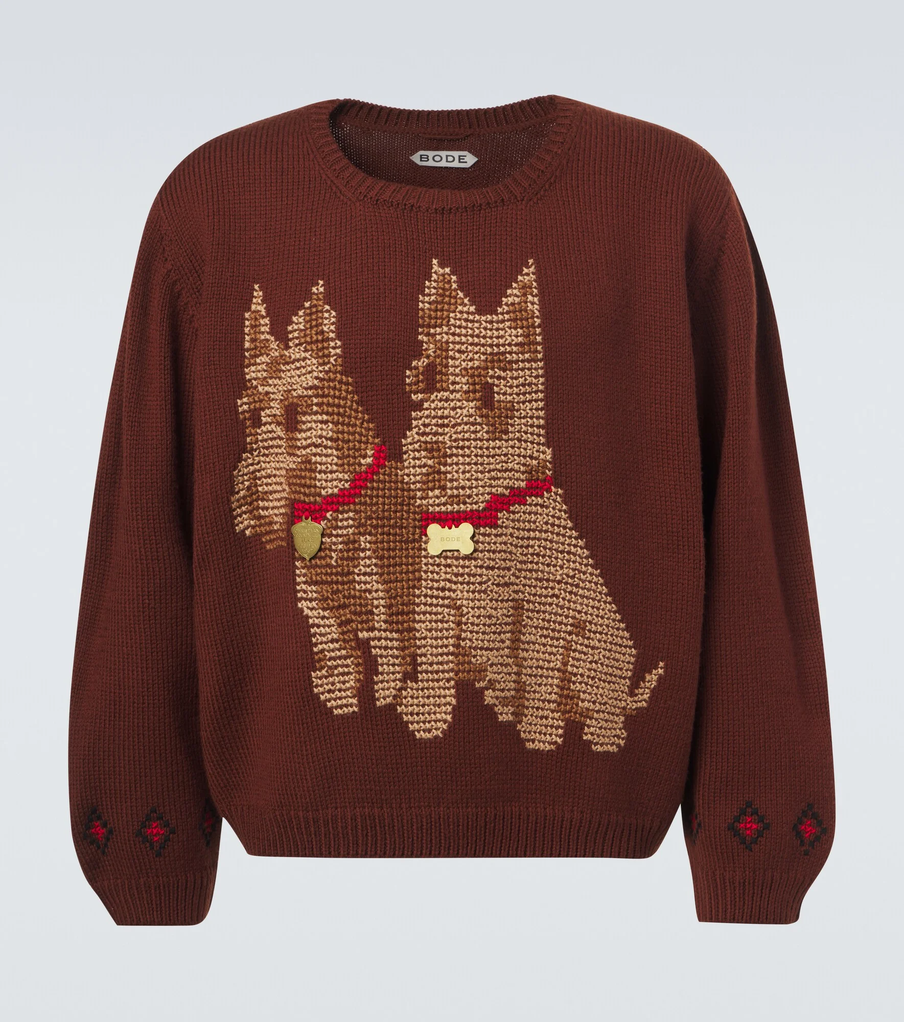 Scottie embroidered wool sweater - 1