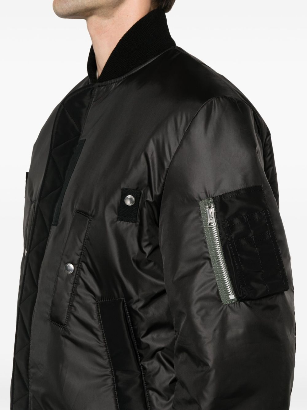 ribbed-trim padded jacket - 5