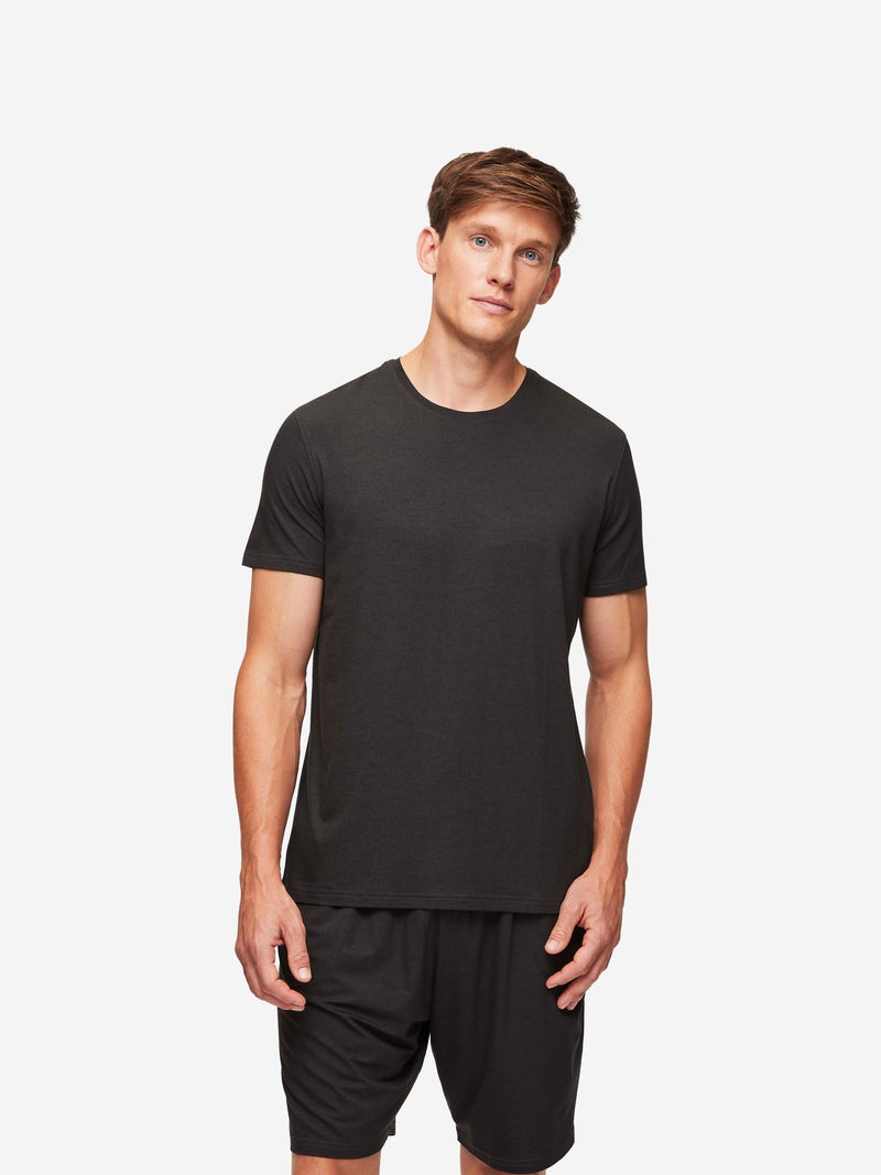 Men's T-Shirt London 9 Bird Print Micro Modal Black - 3