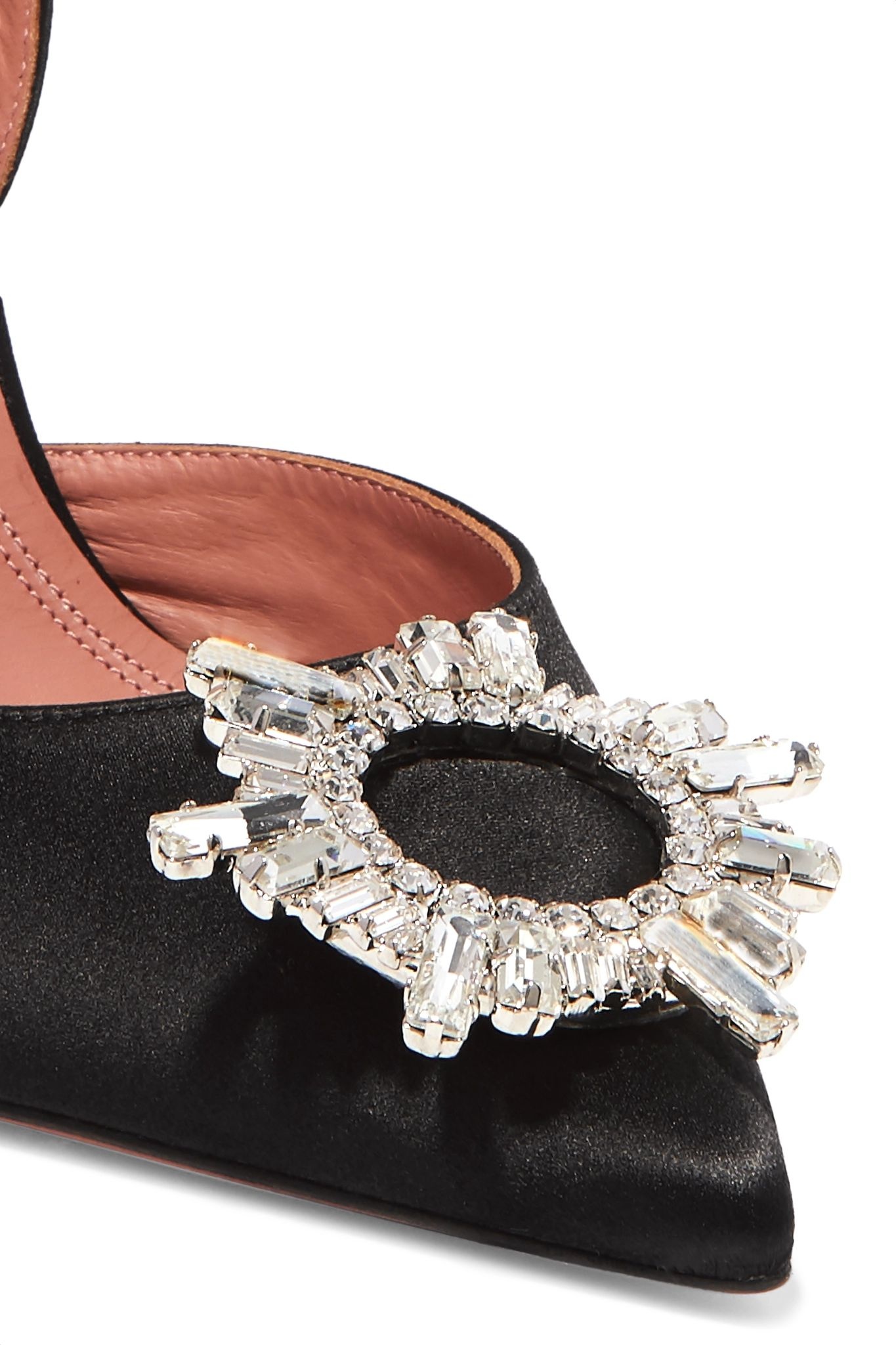 Begum crystal-embellished satin slingback pumps - 5