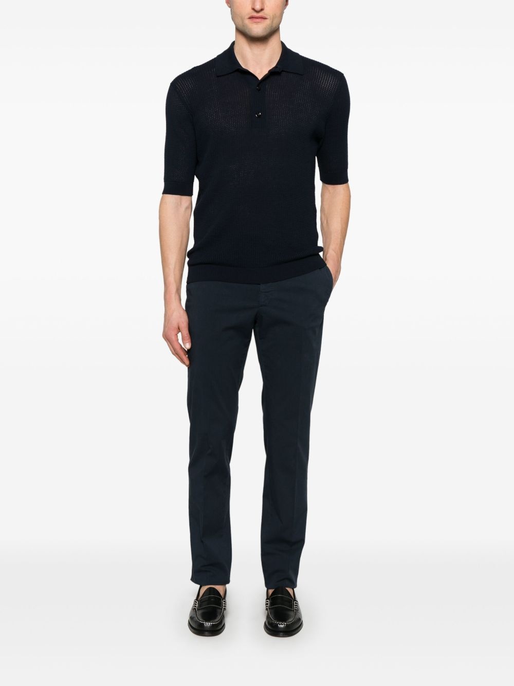 waffle-knit polo shirt - 2
