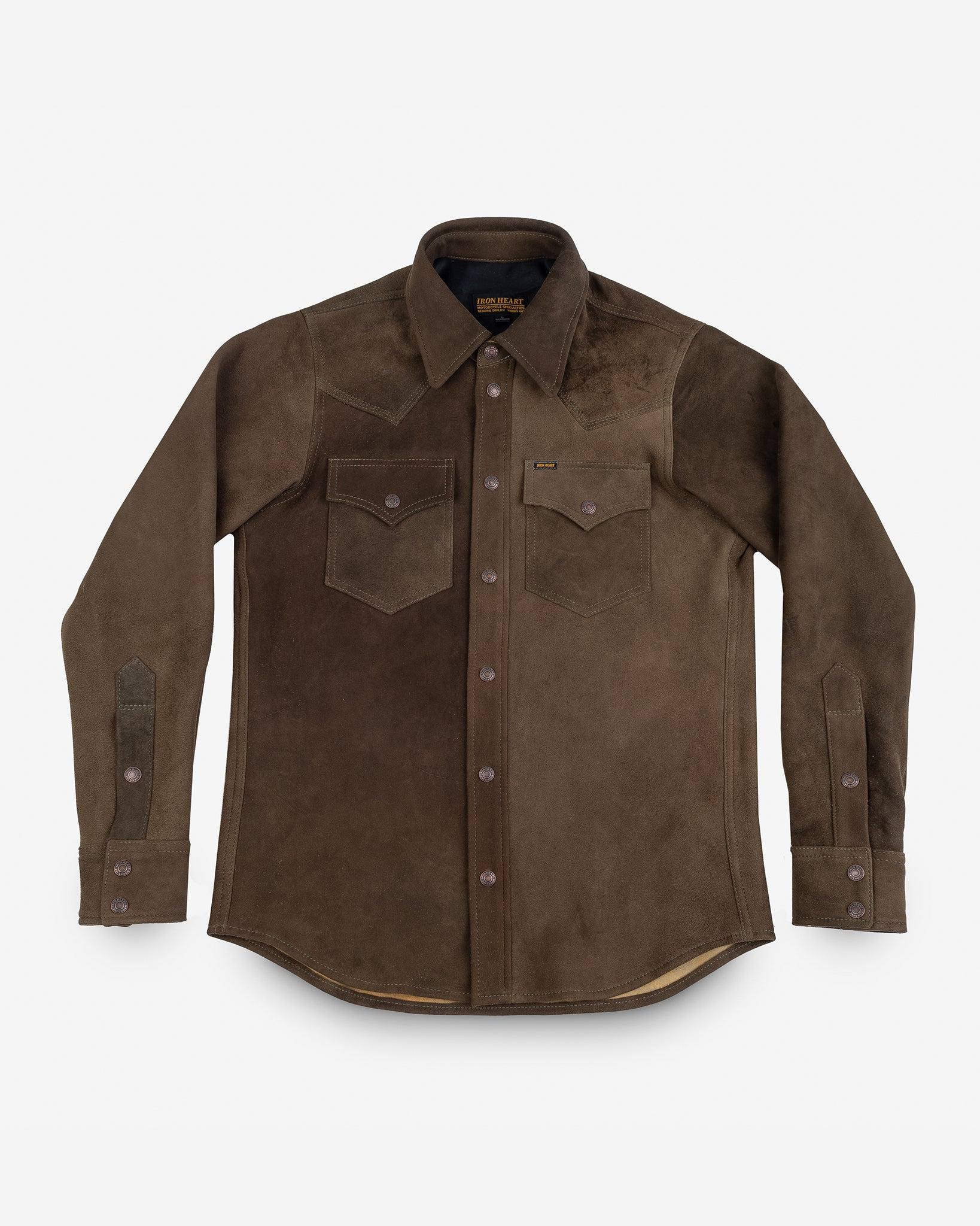 IHSB-BIGBUCK-OLV Deerskin Western Shirt 'The Big Buck' - Olive - 1