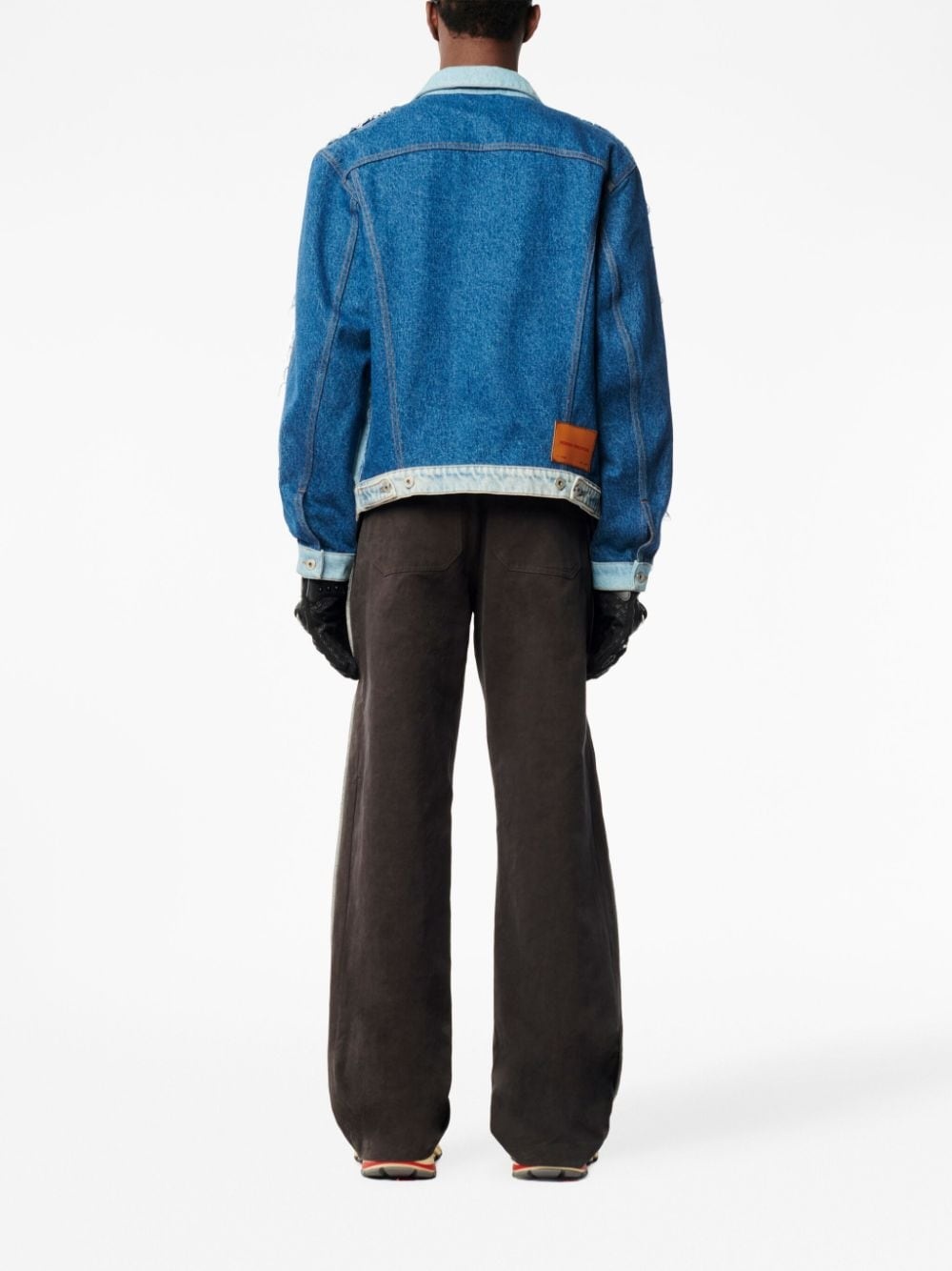 logo-patch denim jacket - 4