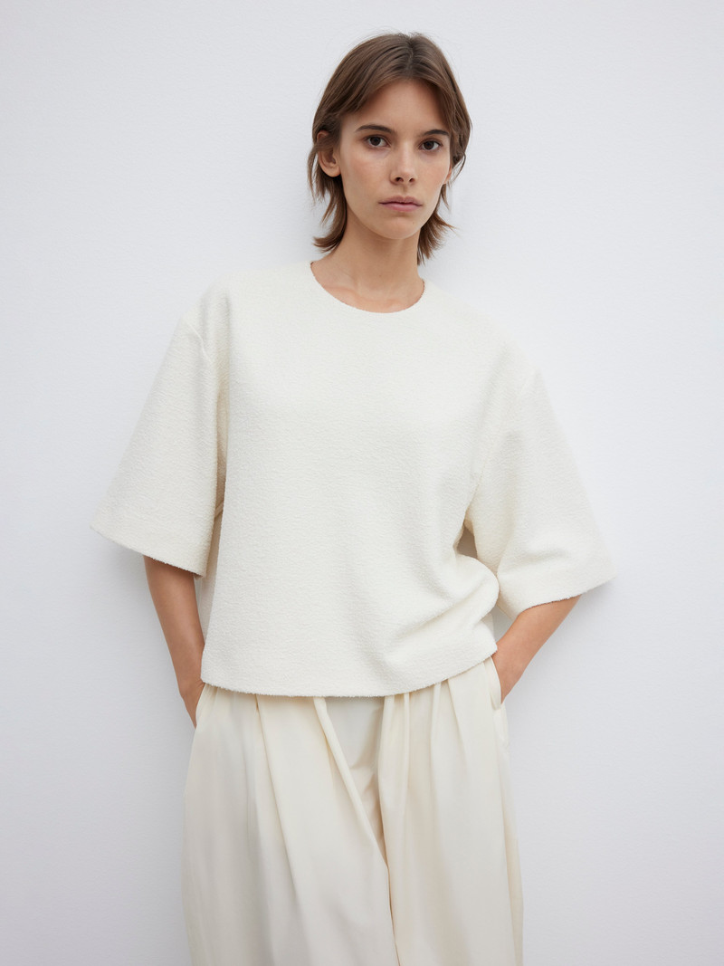House of Dagmar Woven bouclé t-shirt outlook