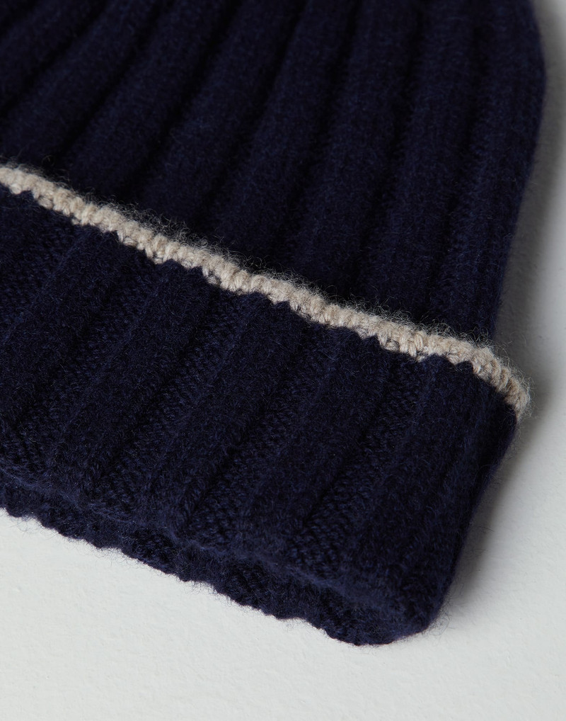 Brunello Cucinelli Cashmere rib knit beanie outlook