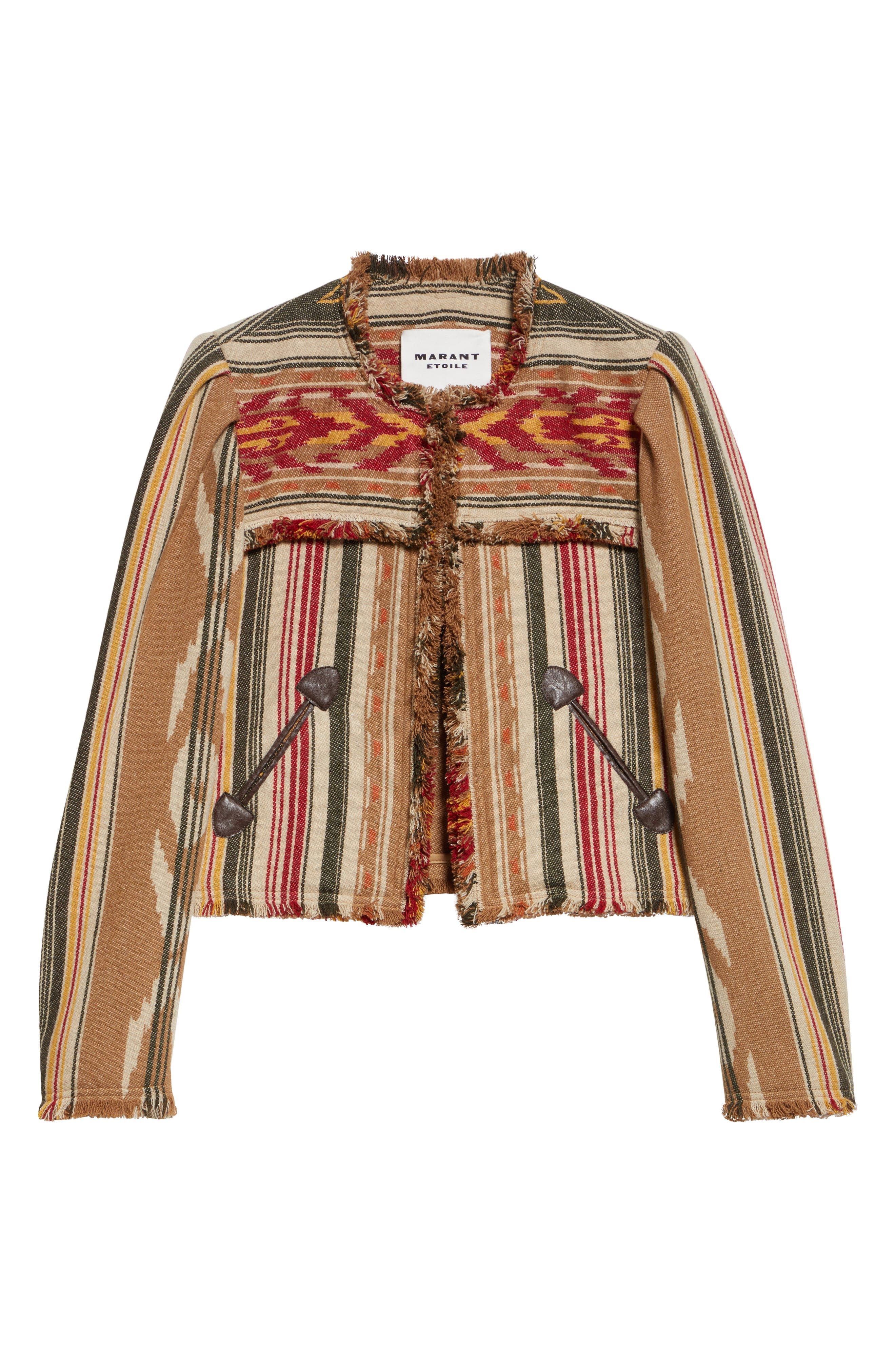 Isabel Marant Étoile Delphina Stripe Wool Blend Jacket in Camel at Nordstrom - 7