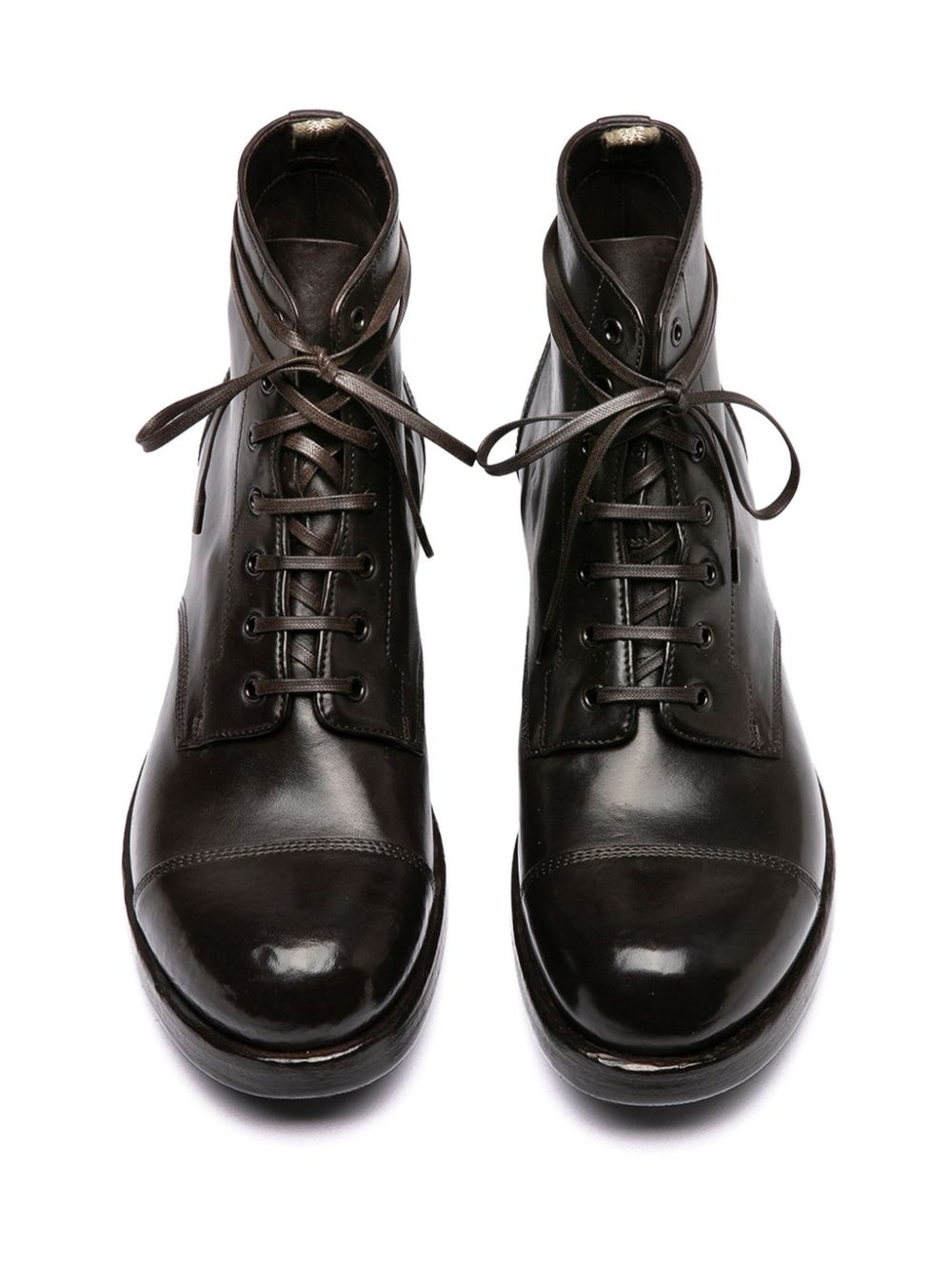 leather lace-up boots - 4