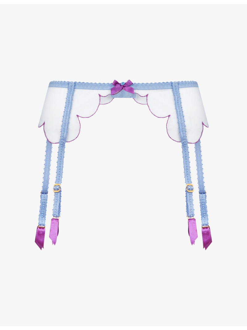 Lorna Bow-Embellished Mesh Suspender Belt 1