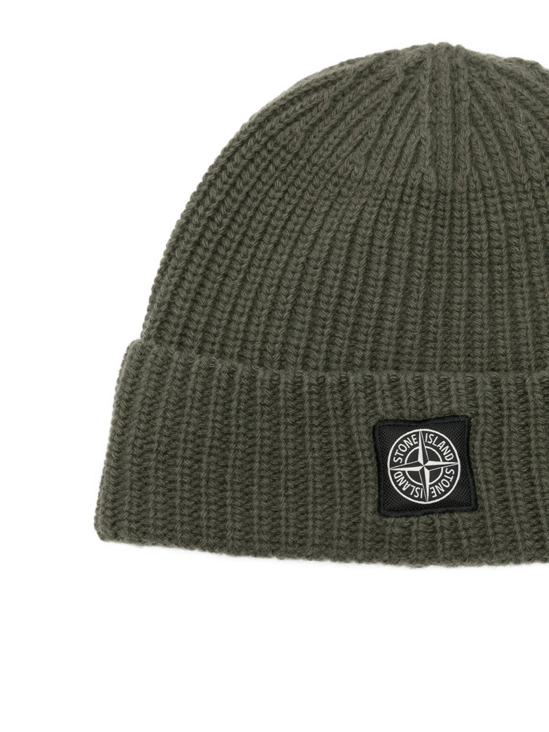 Stone Island Stone Island Ribbed-knit Logo-patch Beanie outlook