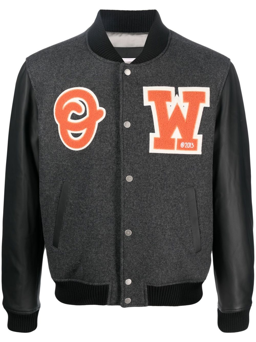 logo-patch bomber jacket - 1