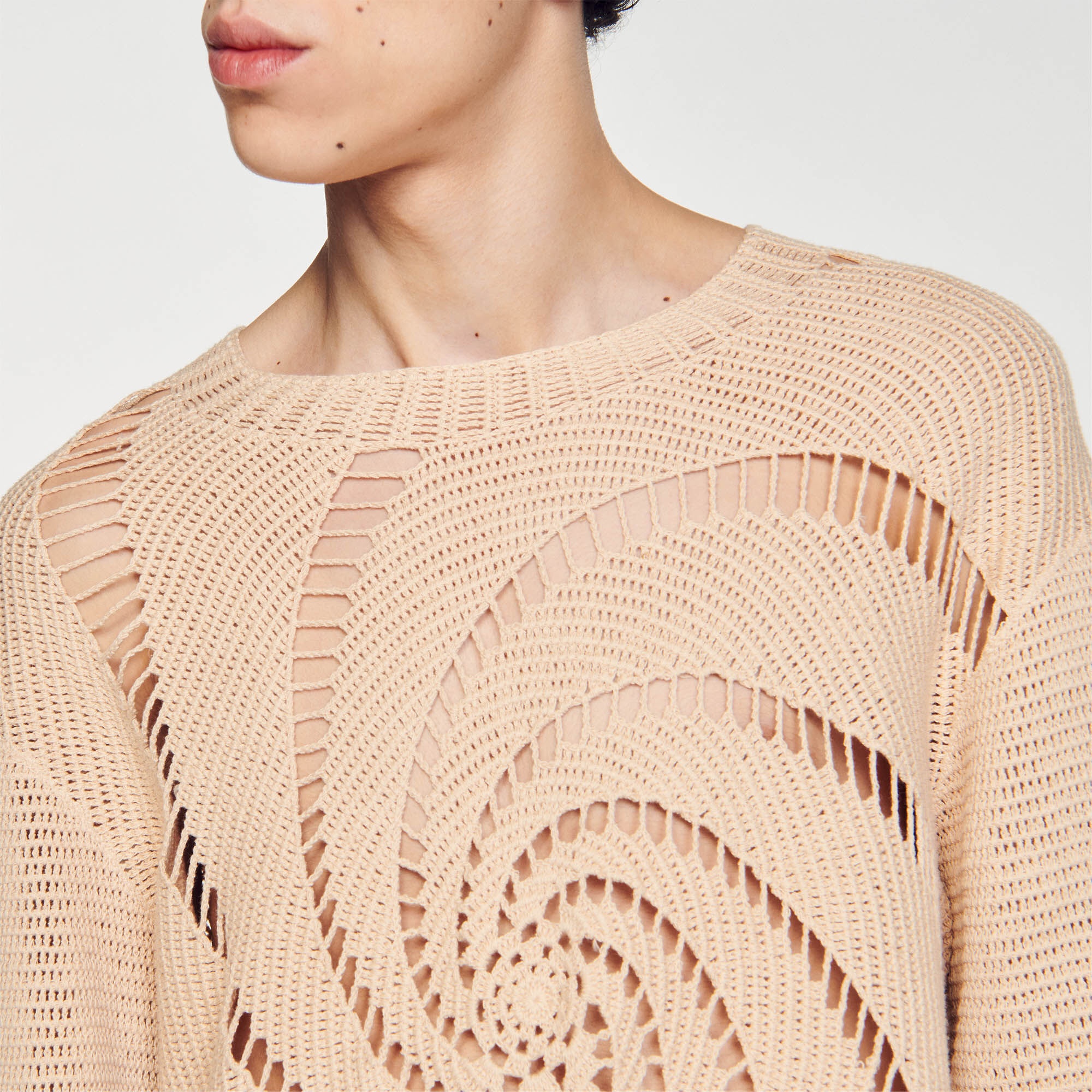 COTTON CROCHET SPIRAL JUMPER - 4
