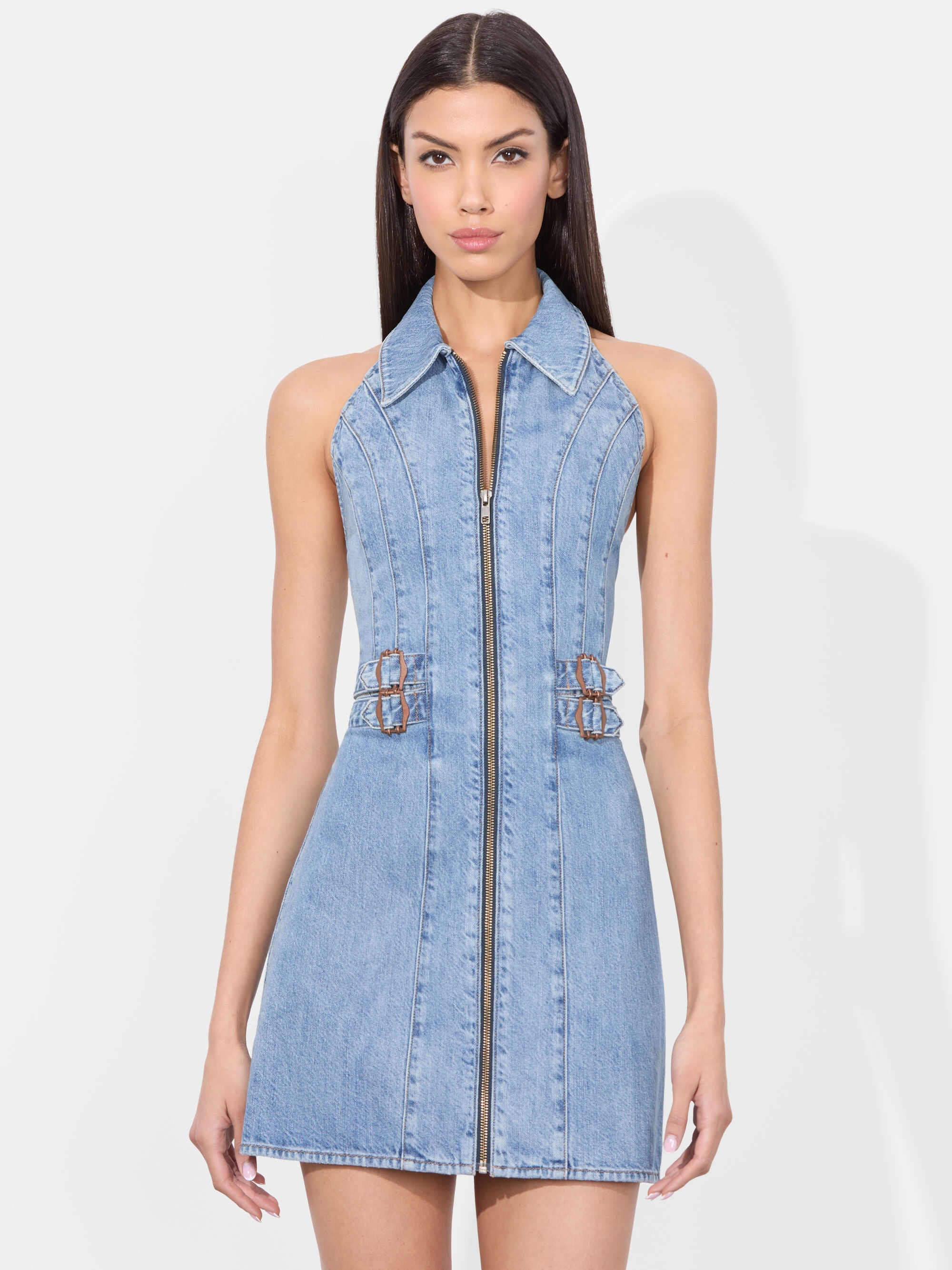 AXELLE DENIM MINI DRESS - 5