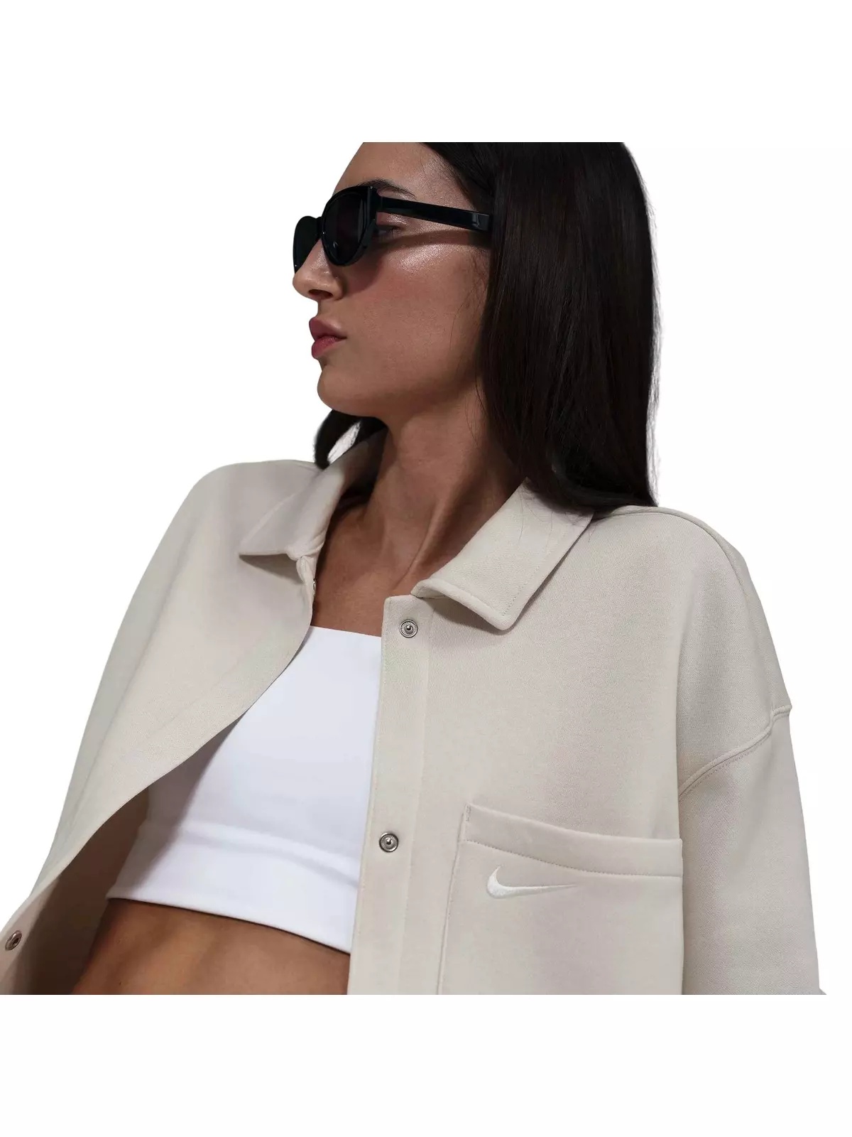 Women's Sportswear Phoenix Fleece Oversized Shirt Jacket - Light Brown - 3