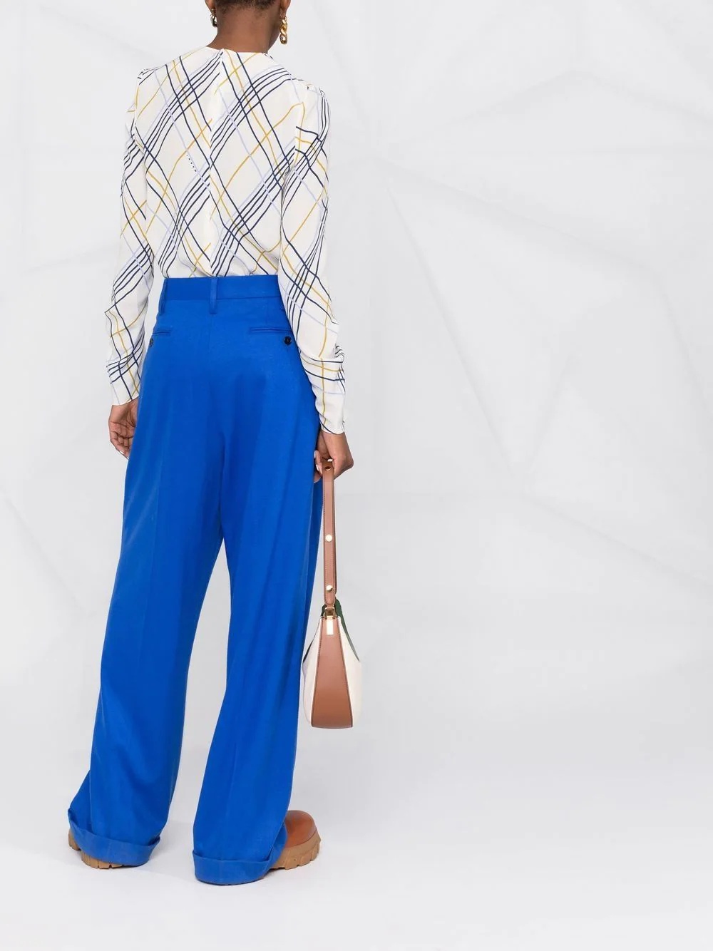 high-waisted tailored trousers - 6