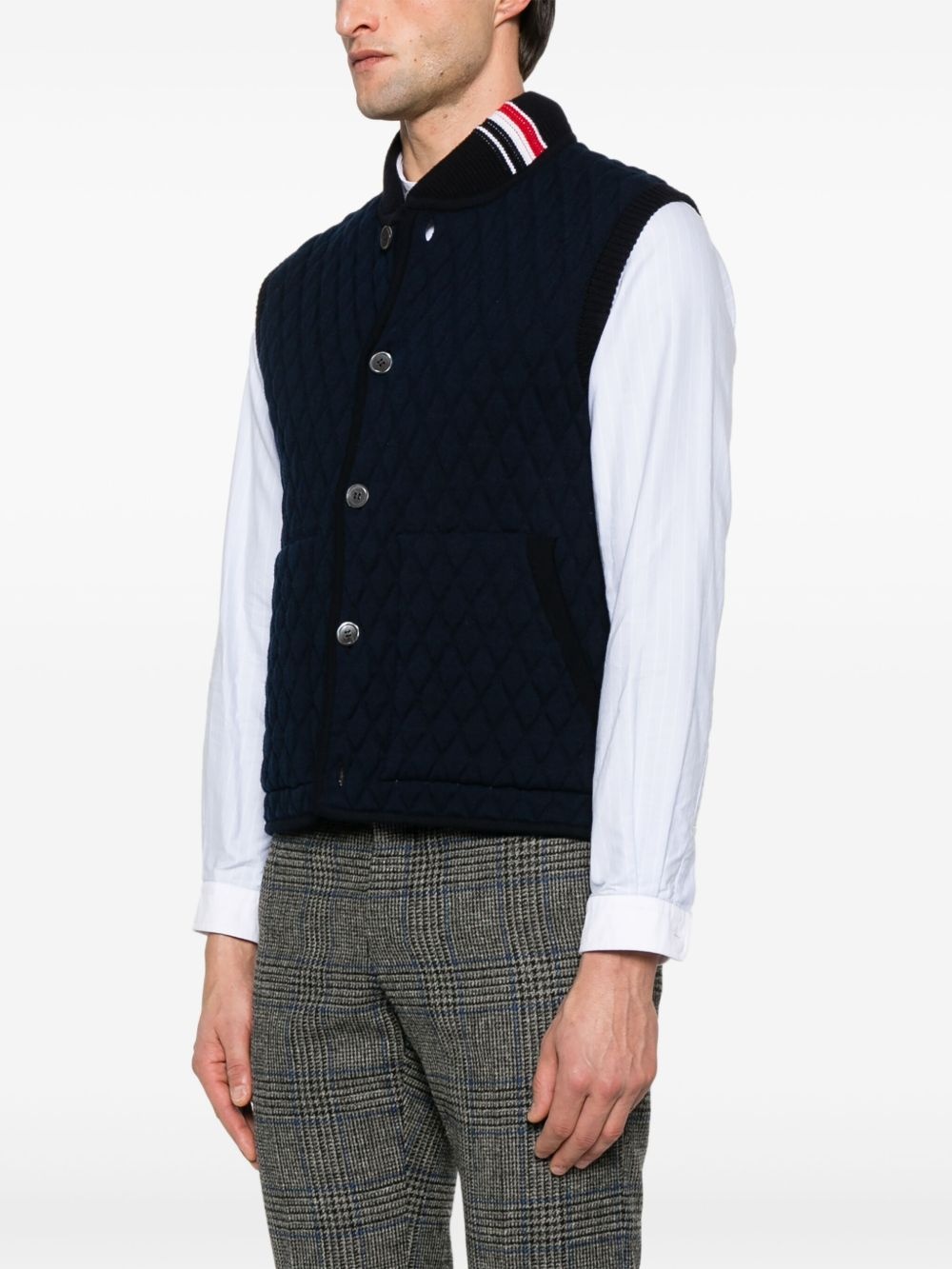 RWB stripe-detail quilted vest - 3