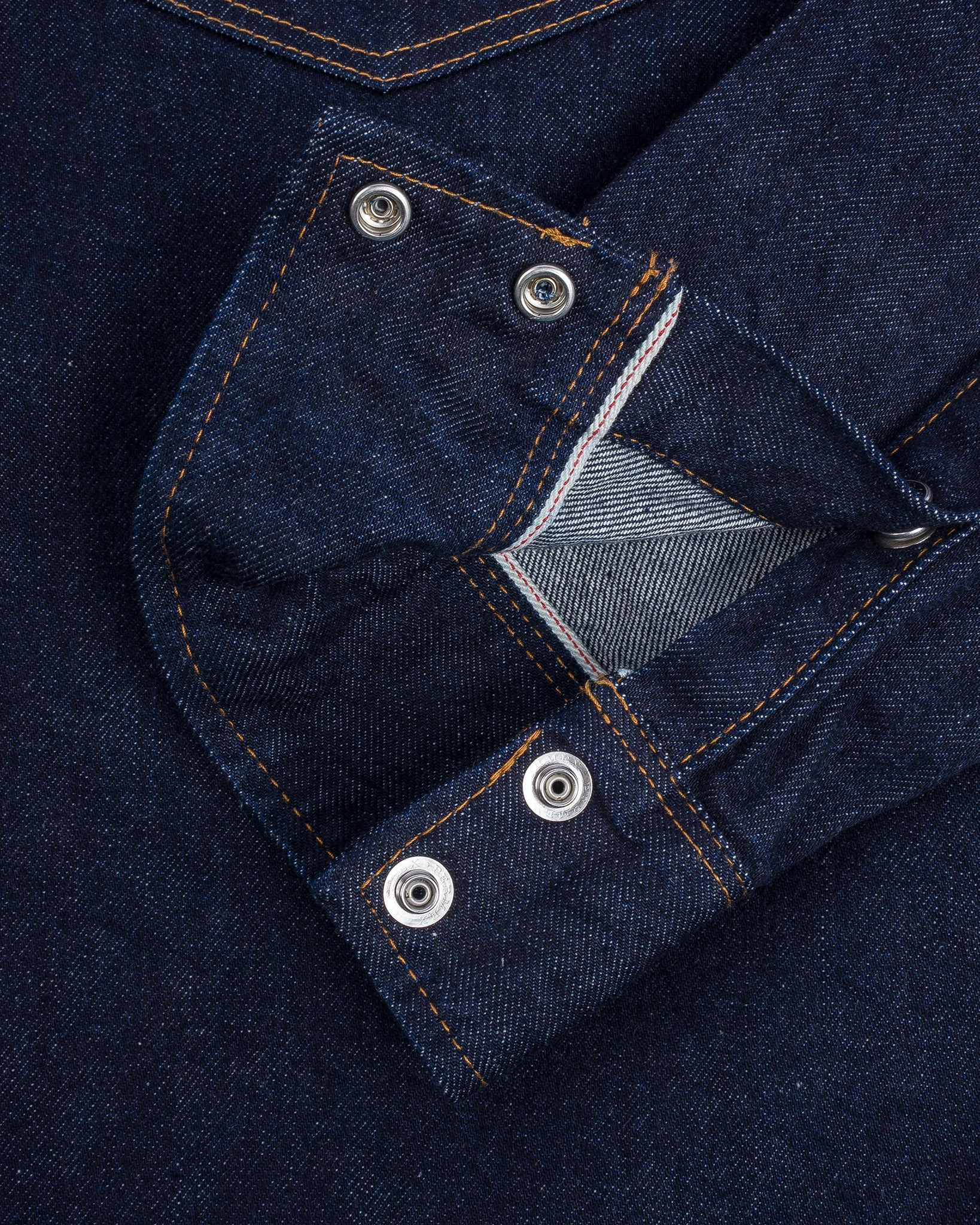 IHSH-33-IND 12oz Selvedge Denim Western Shirt - Indigo - 18