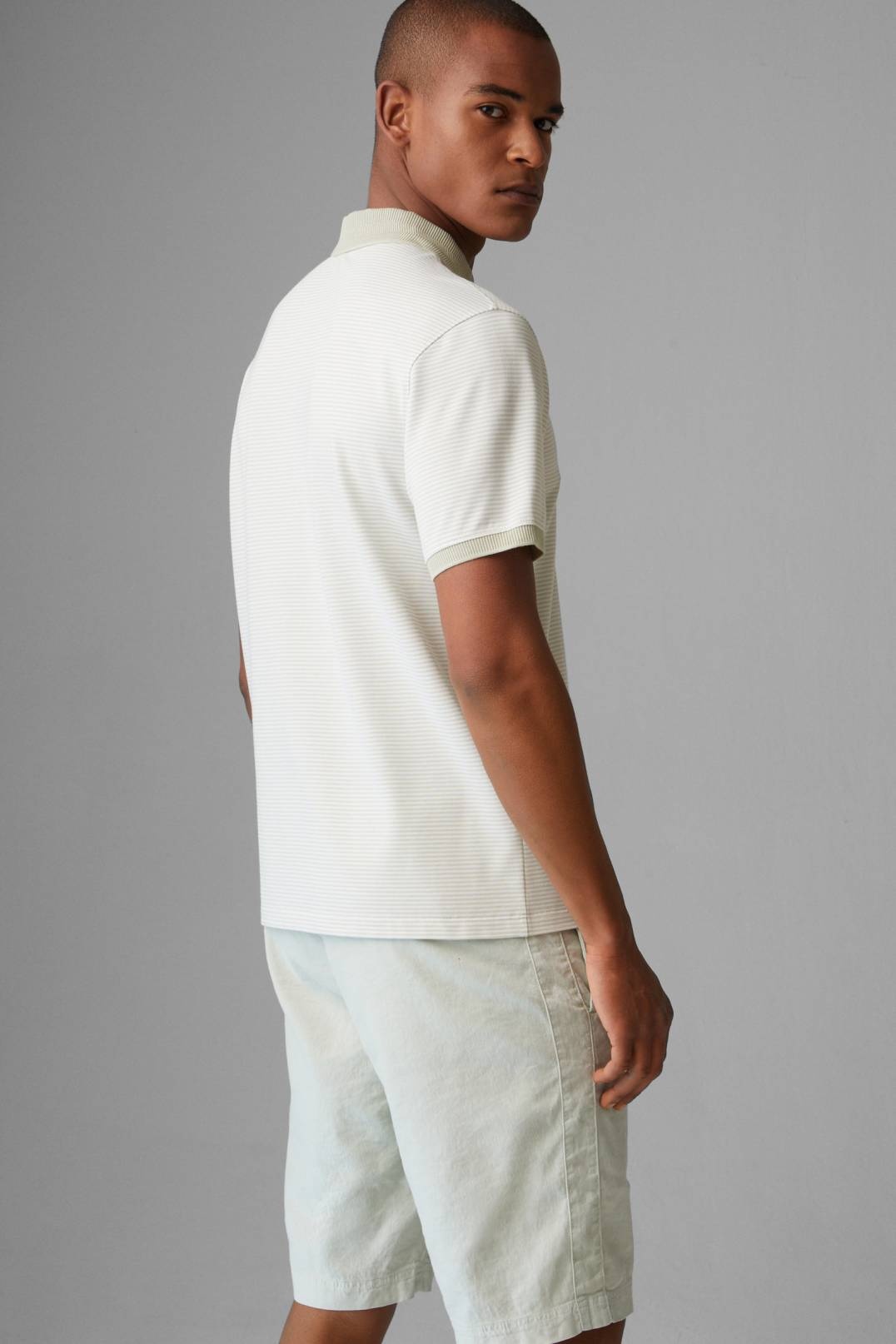 CLAUS POLO SHIRT IN LIME GREEN/WHITE - 3