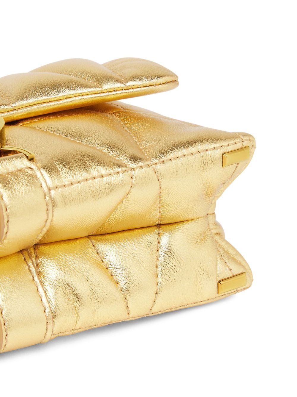 quilted metallic clutch bag - 6