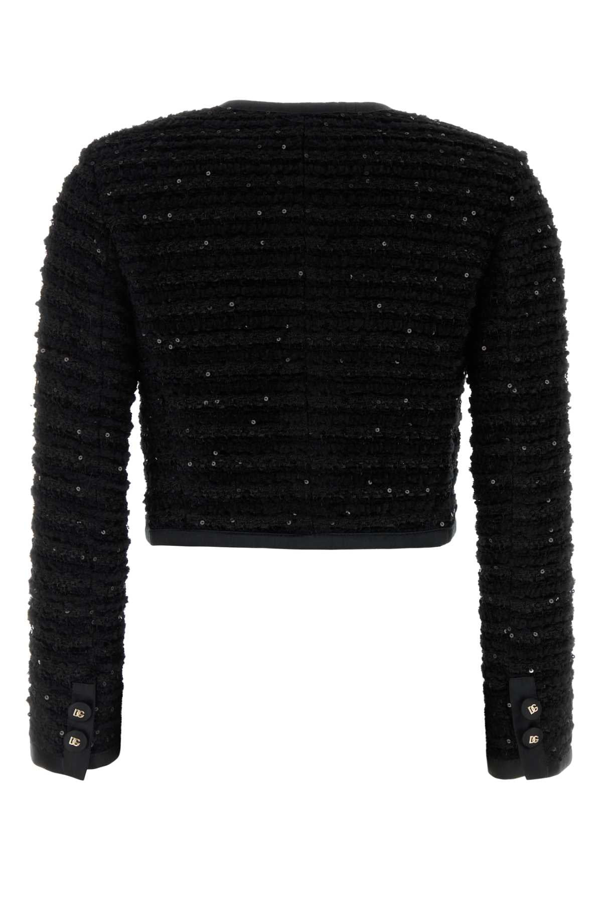Dolce & Gabbana Women Black Tweed Blazer - 2
