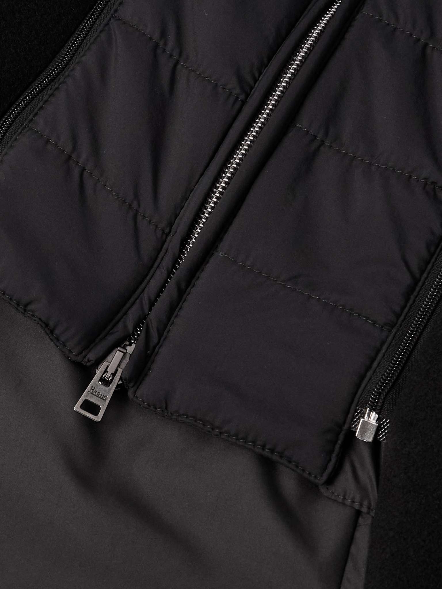 Padded Shell-Trimmed Wool-Blend Hooded Coat - 3