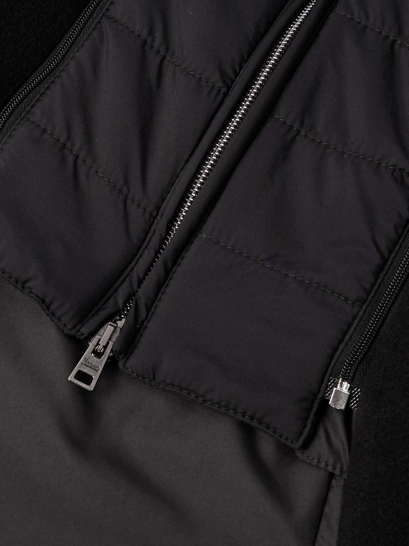 Padded Shell-Trimmed Wool-Blend Hooded Coat 3