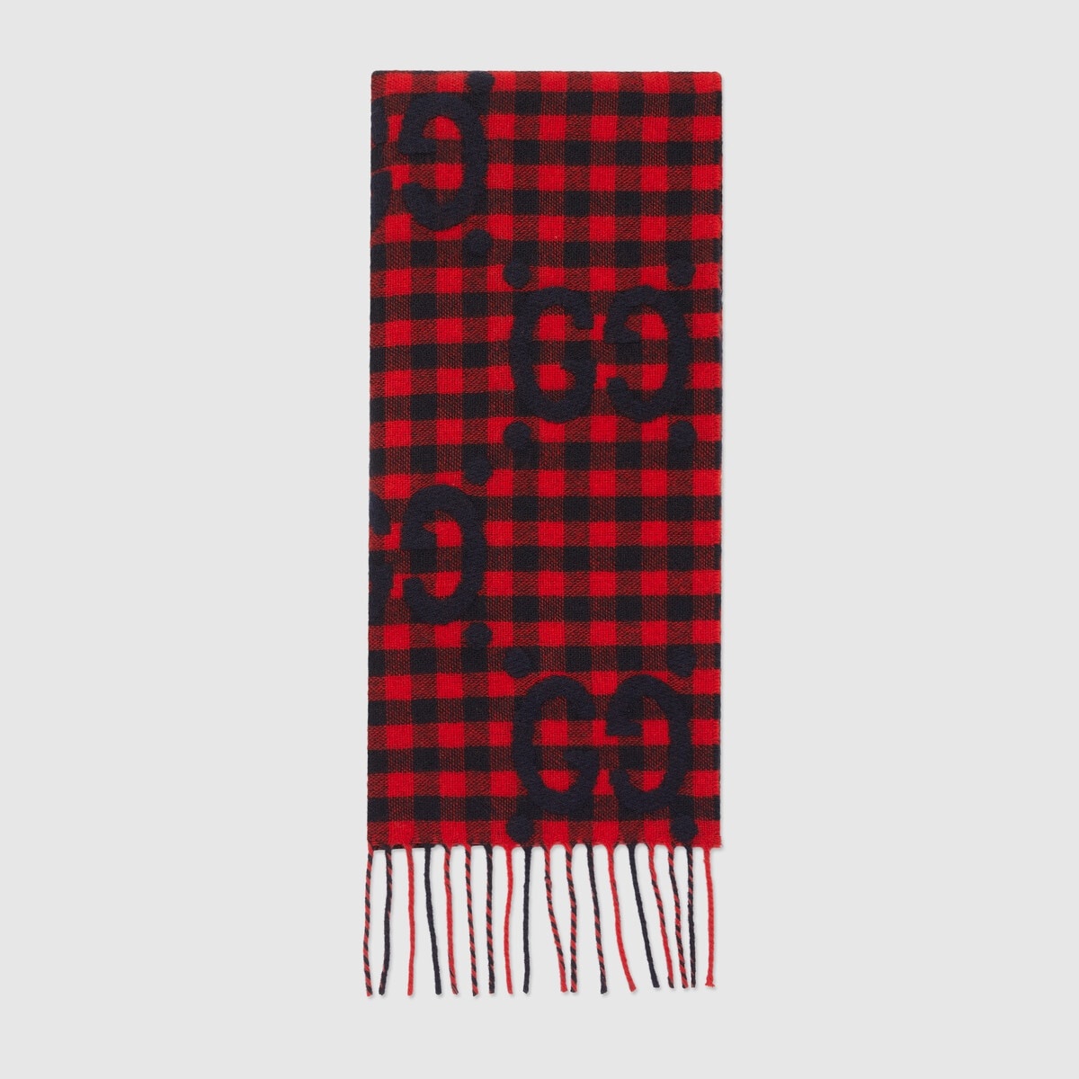 GG jacquard wool scarf - 1