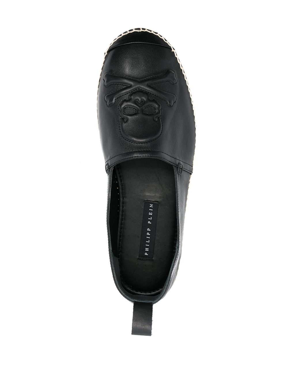 skull-detail leather espadrilles - 4