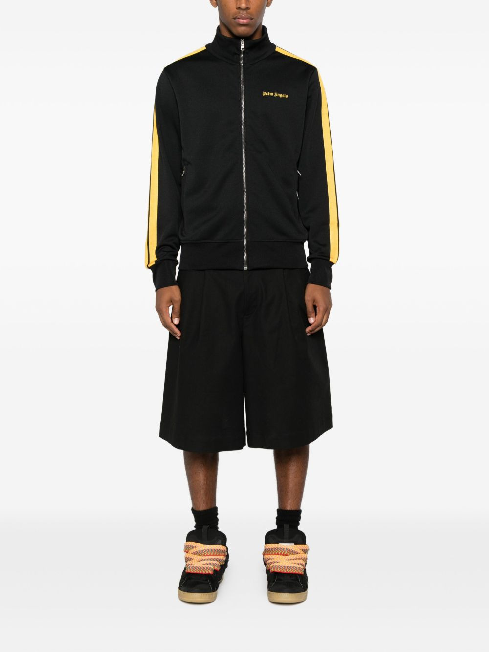 stripe-detail zip-up sweatshirt - 2