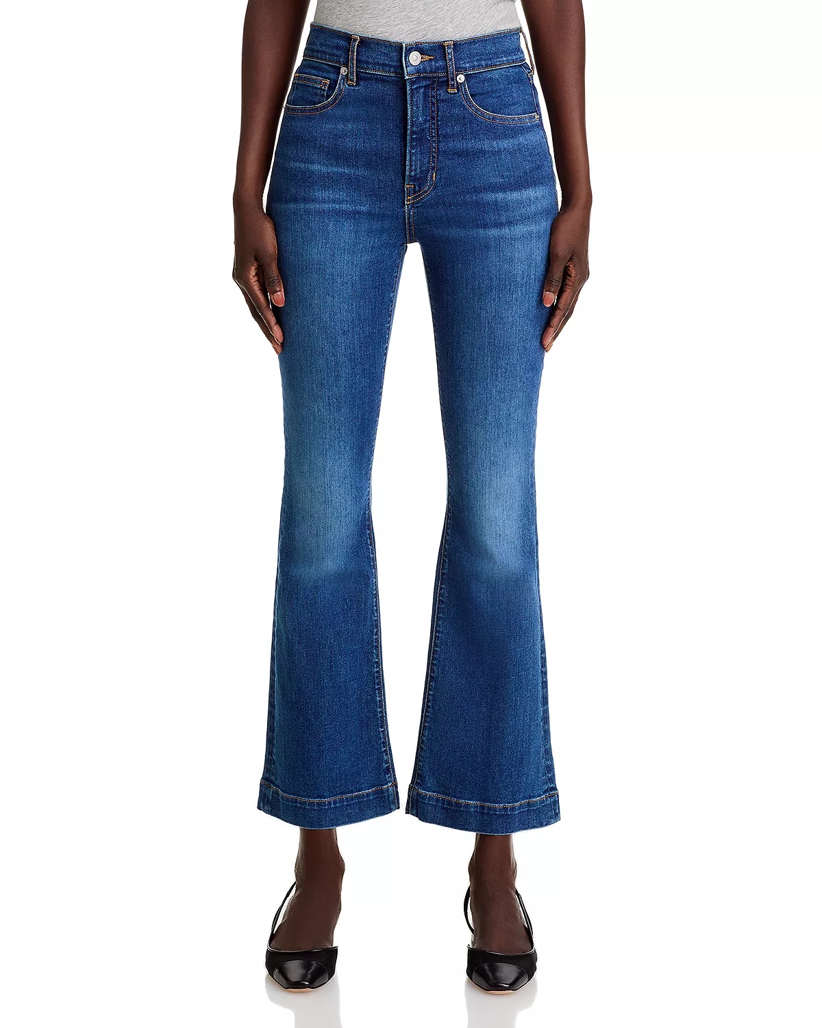Carson Kick Flare Jeans in Bright Blue - 7