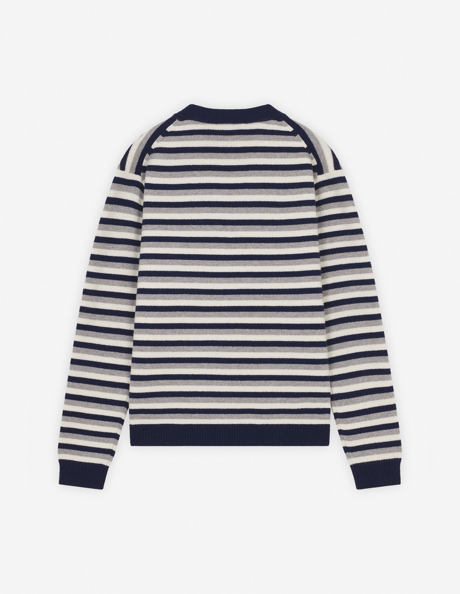 Maison Kitsuné FOX HEAD INTARSIA STRIPED COMFORT CARDIGAN