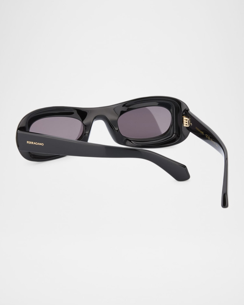 FERRAGAMO Men & apos;s 51mm Classic Logo Plastic Oval Sunglasses outlook