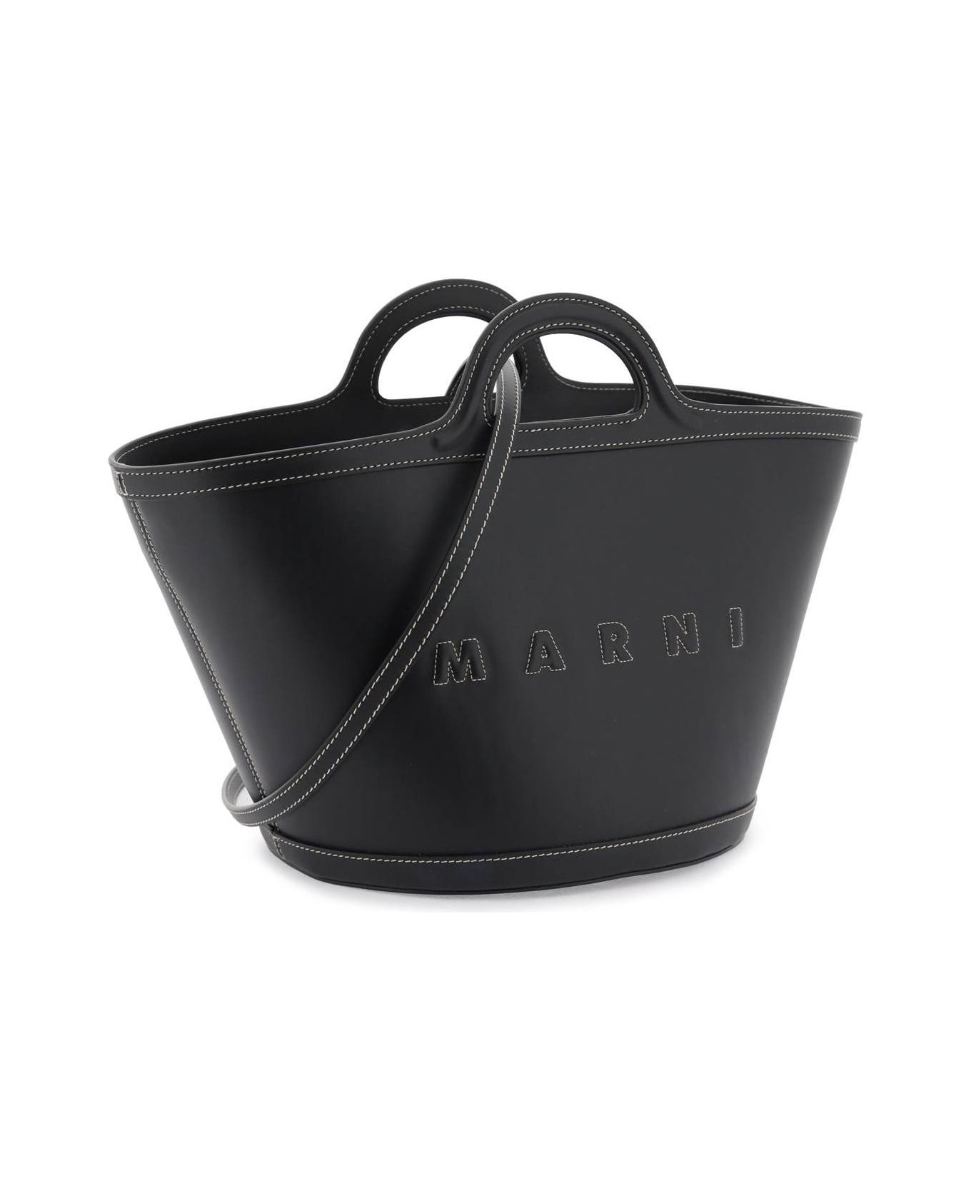 Black Leather Small Tropicalia Bag - 3