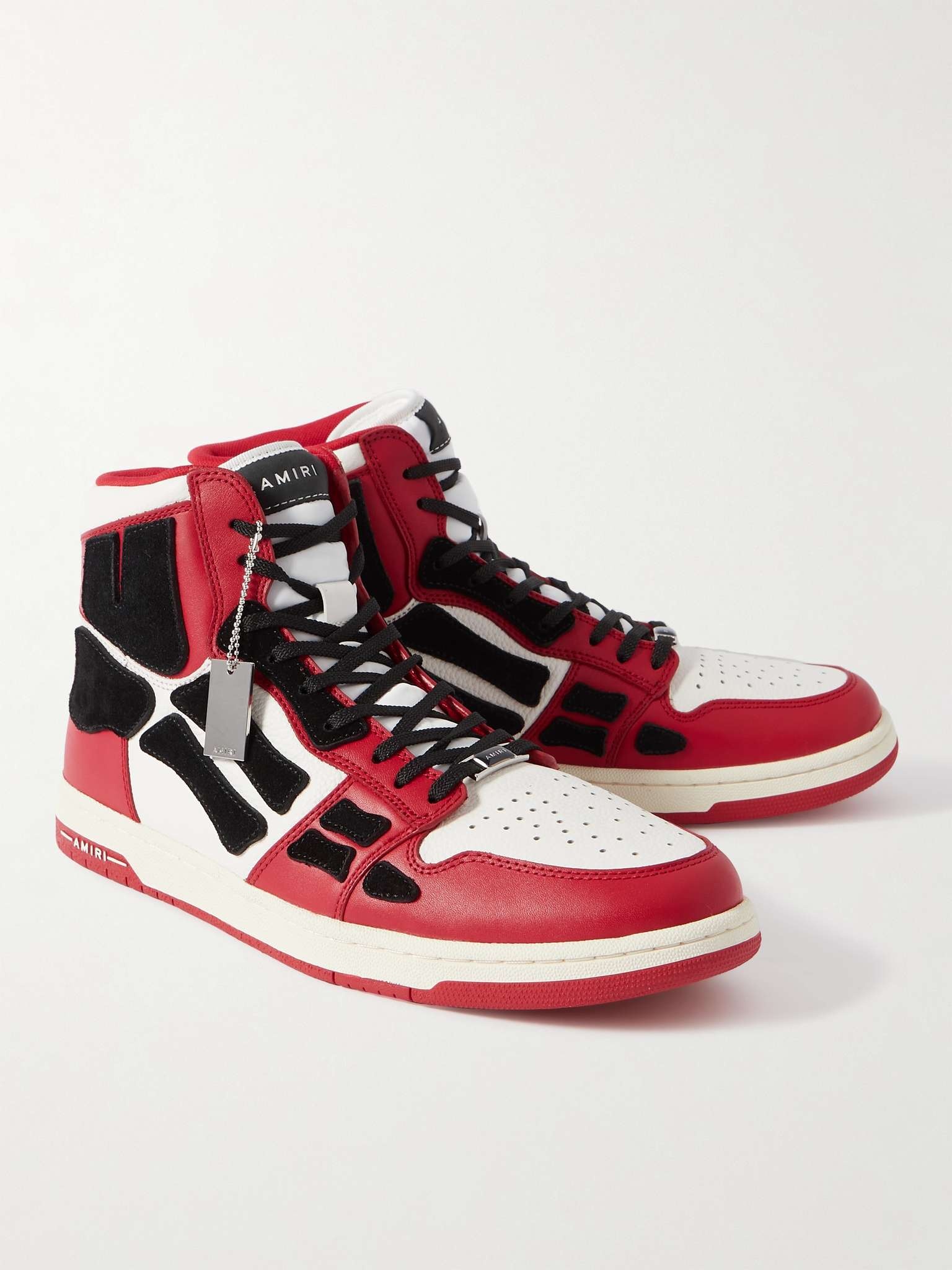 Skel-Top Colour-Block Leather and Nubuck High-Top Sneakers - 4
