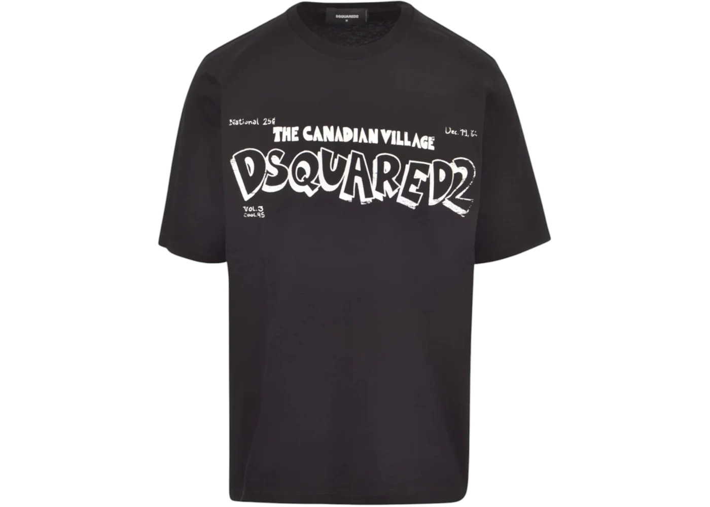 Dsquared2 Skater Fit Canadian Village Logo T-Shirt Black - 1