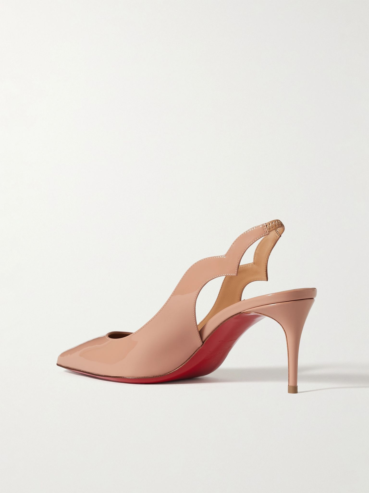 Hot Chick 70 patent-leather slingback pumps Neutral - 3
