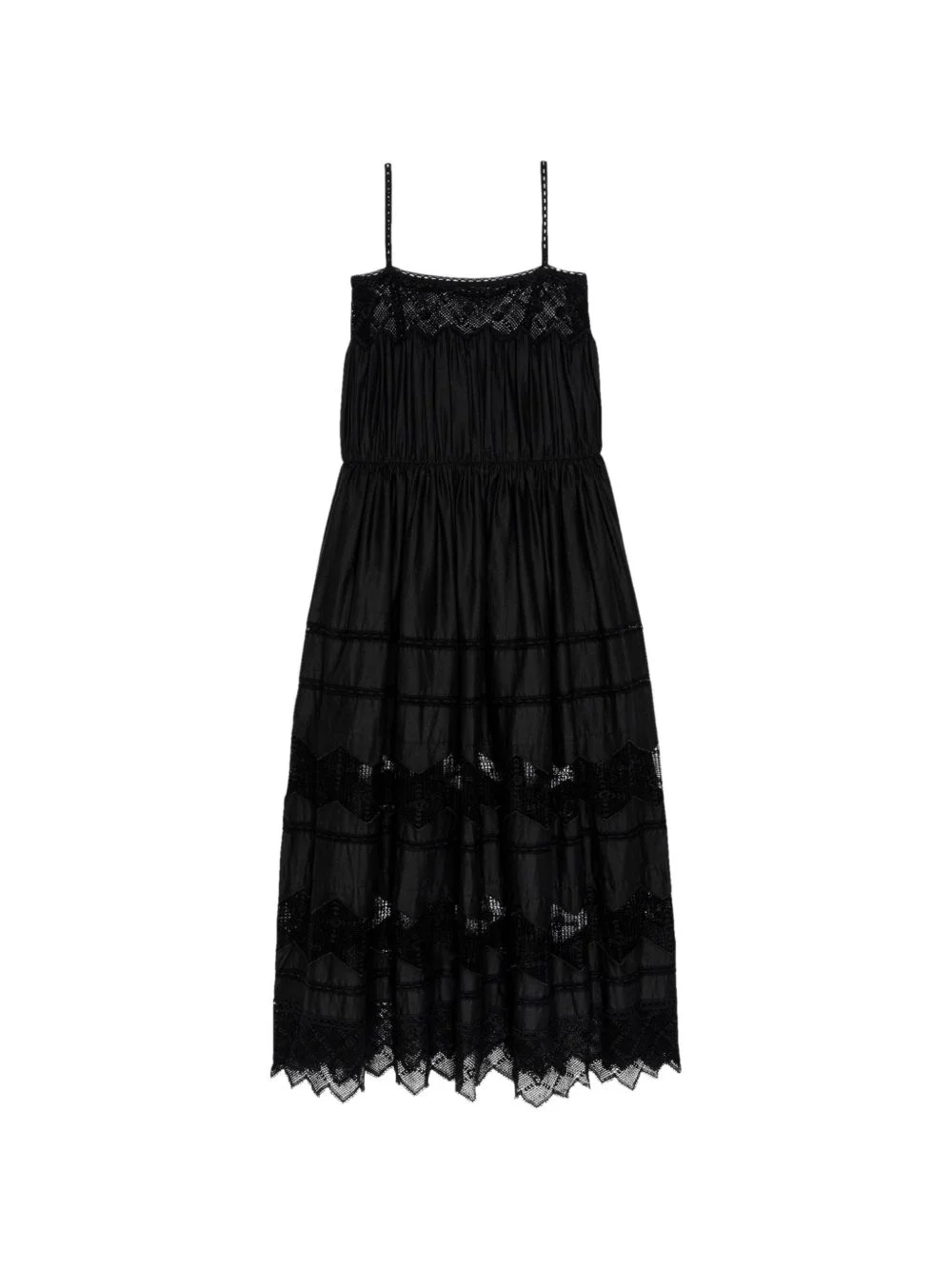 Rosette crochet-trim midi dress - 1