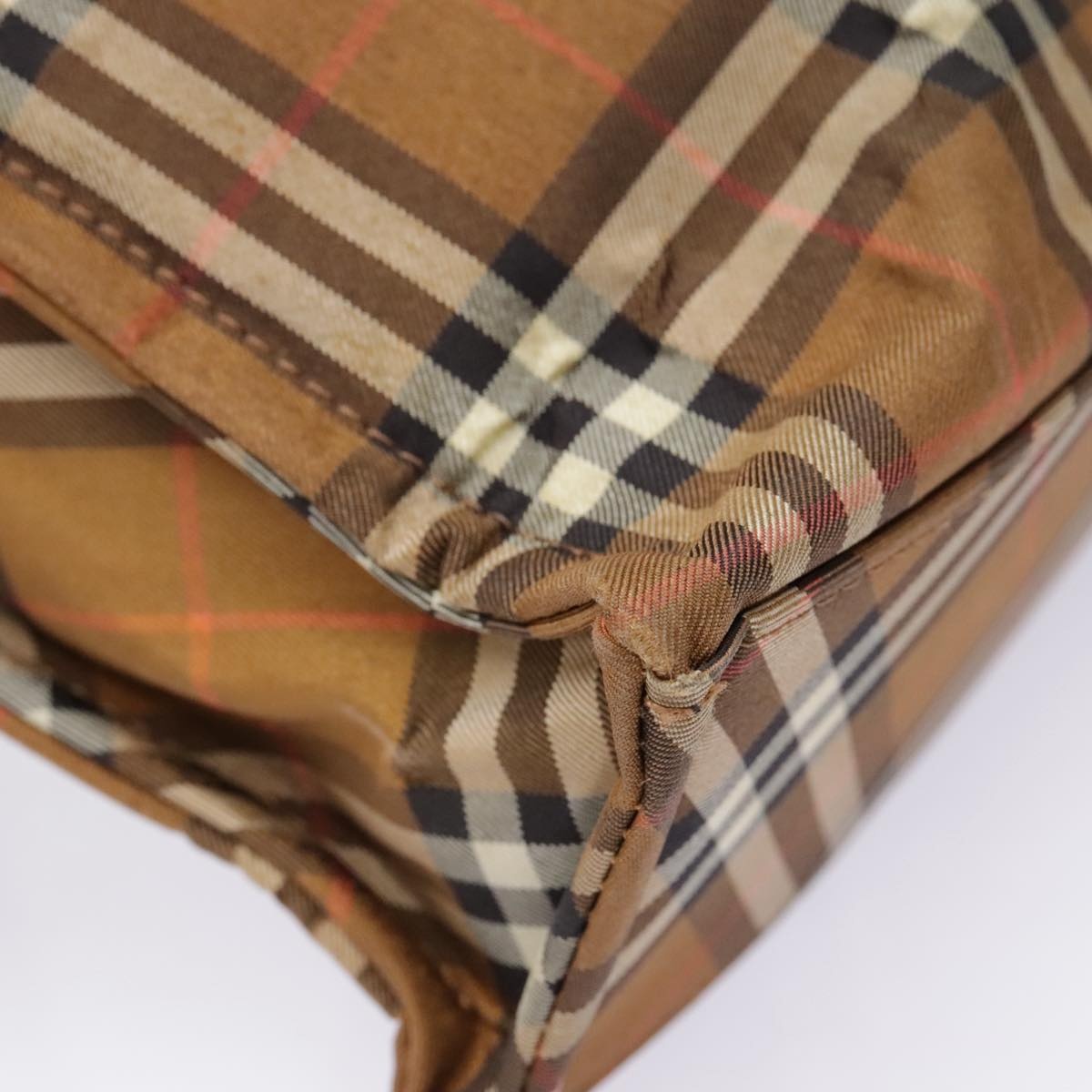 Burberry Nova Check Blue Label Tote Bag Nylon Brown - 11