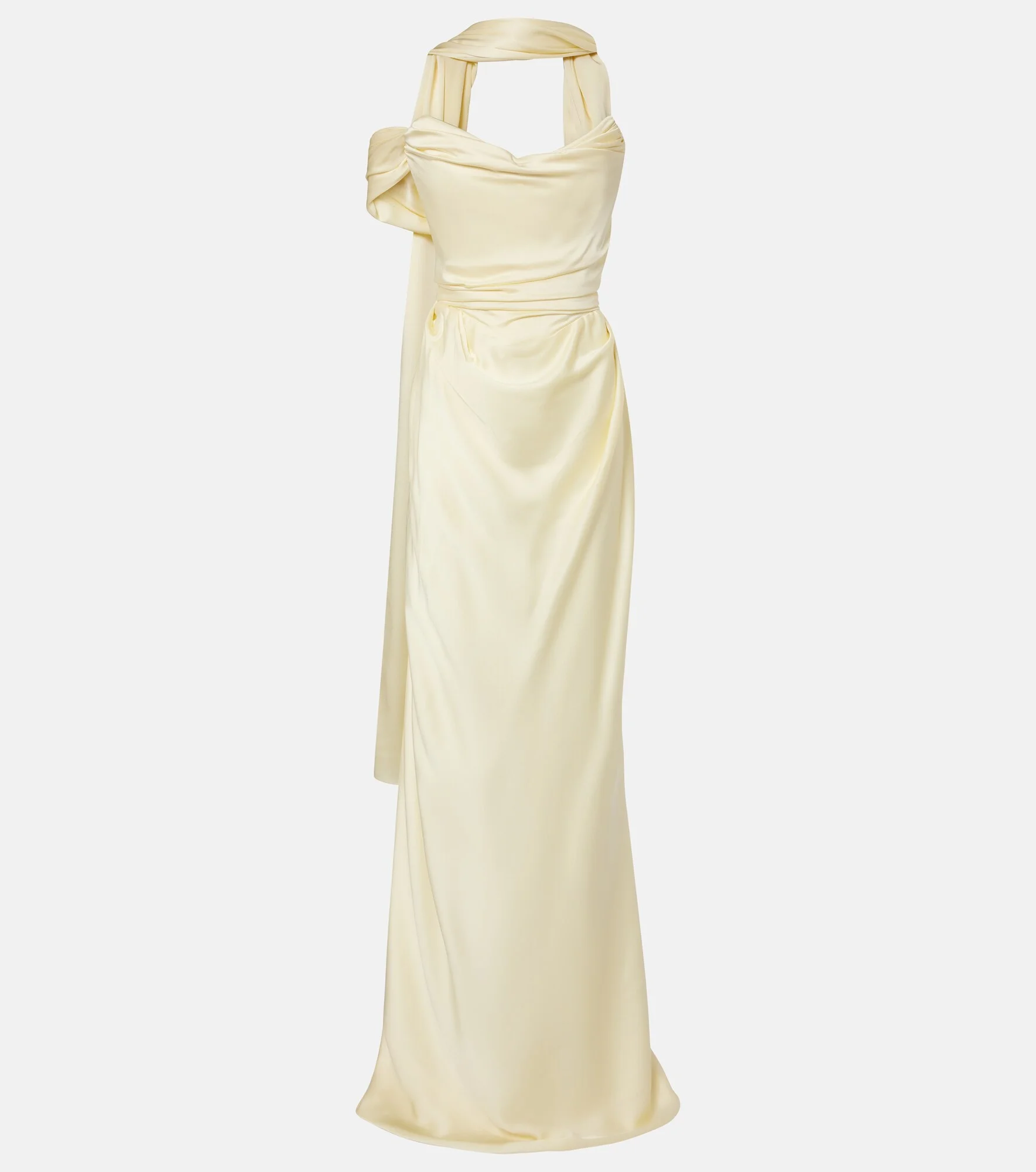 Nova Vixen scarf-detail satin bustier gown - 1