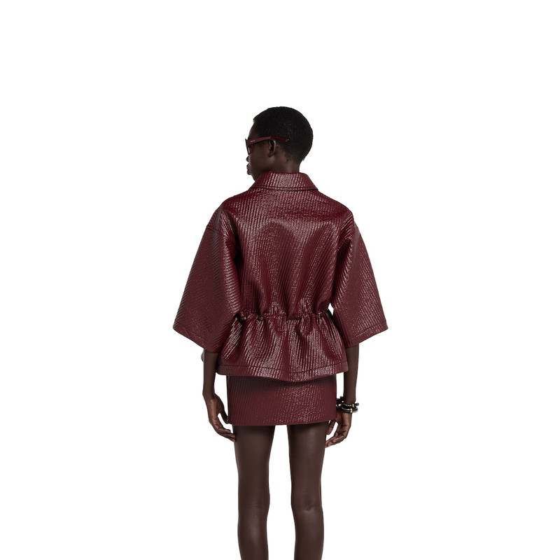 Diagonal wool short sleeve jacket 4