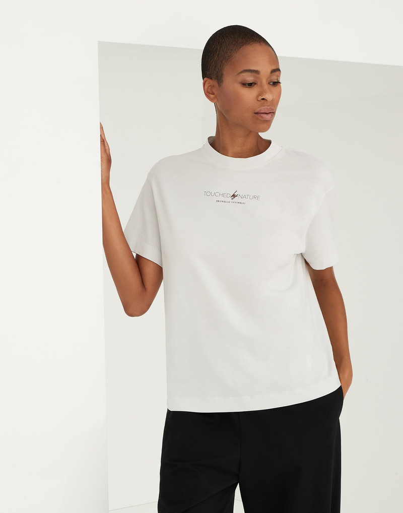 Nature T-shirt in cotton lightweight jersey with monili 1