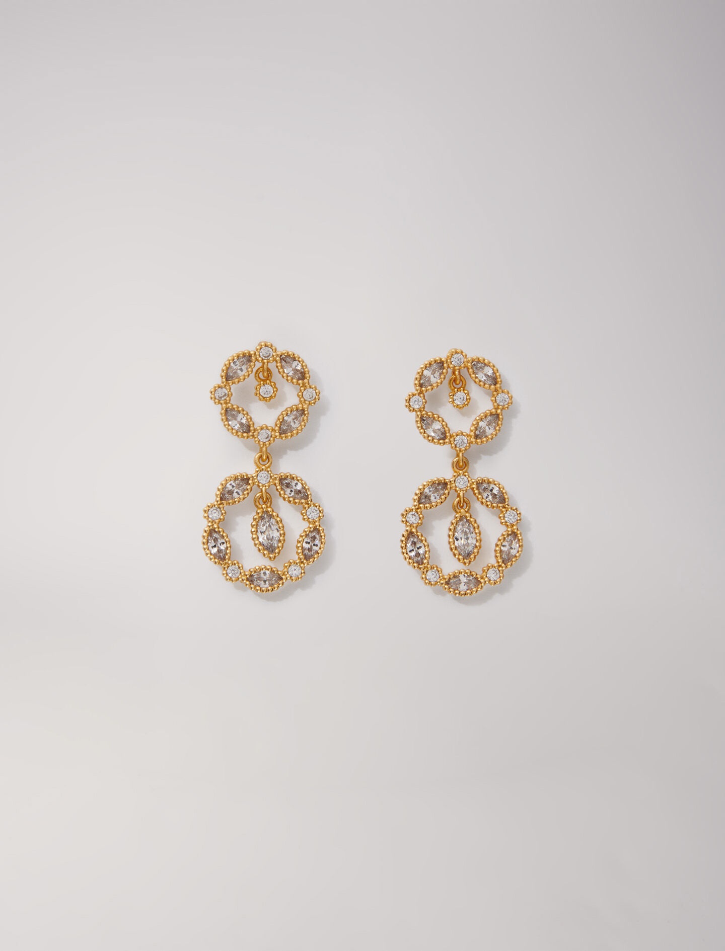Rhinestone pendant earrings - 1