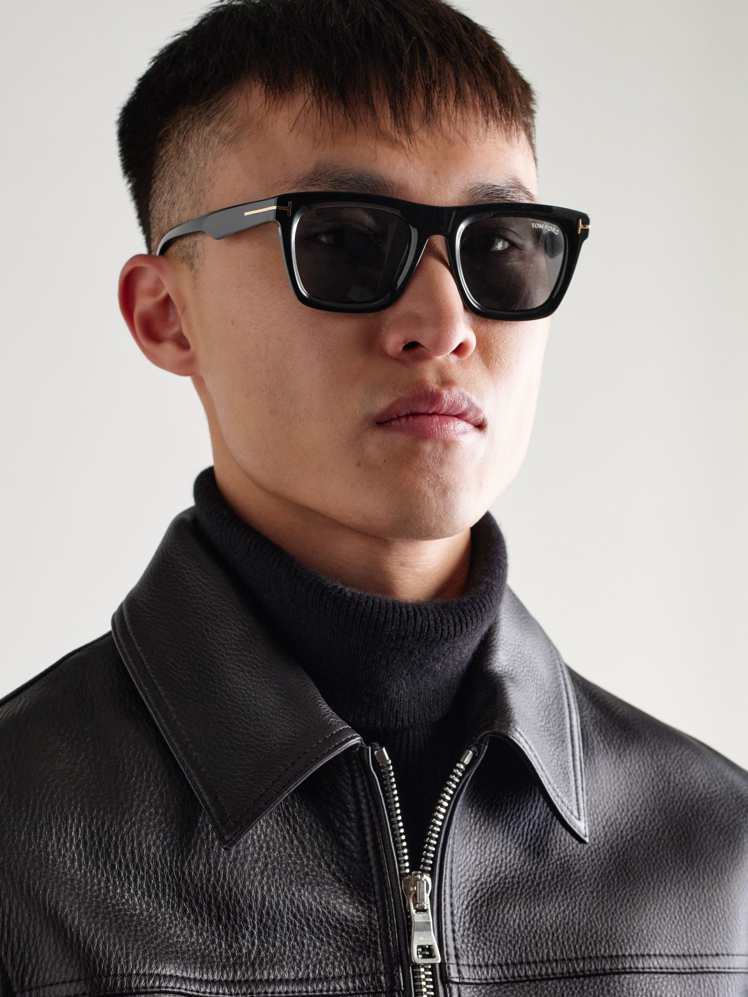 Lelio Square-Frame Acetate Sunglasses Black - 2