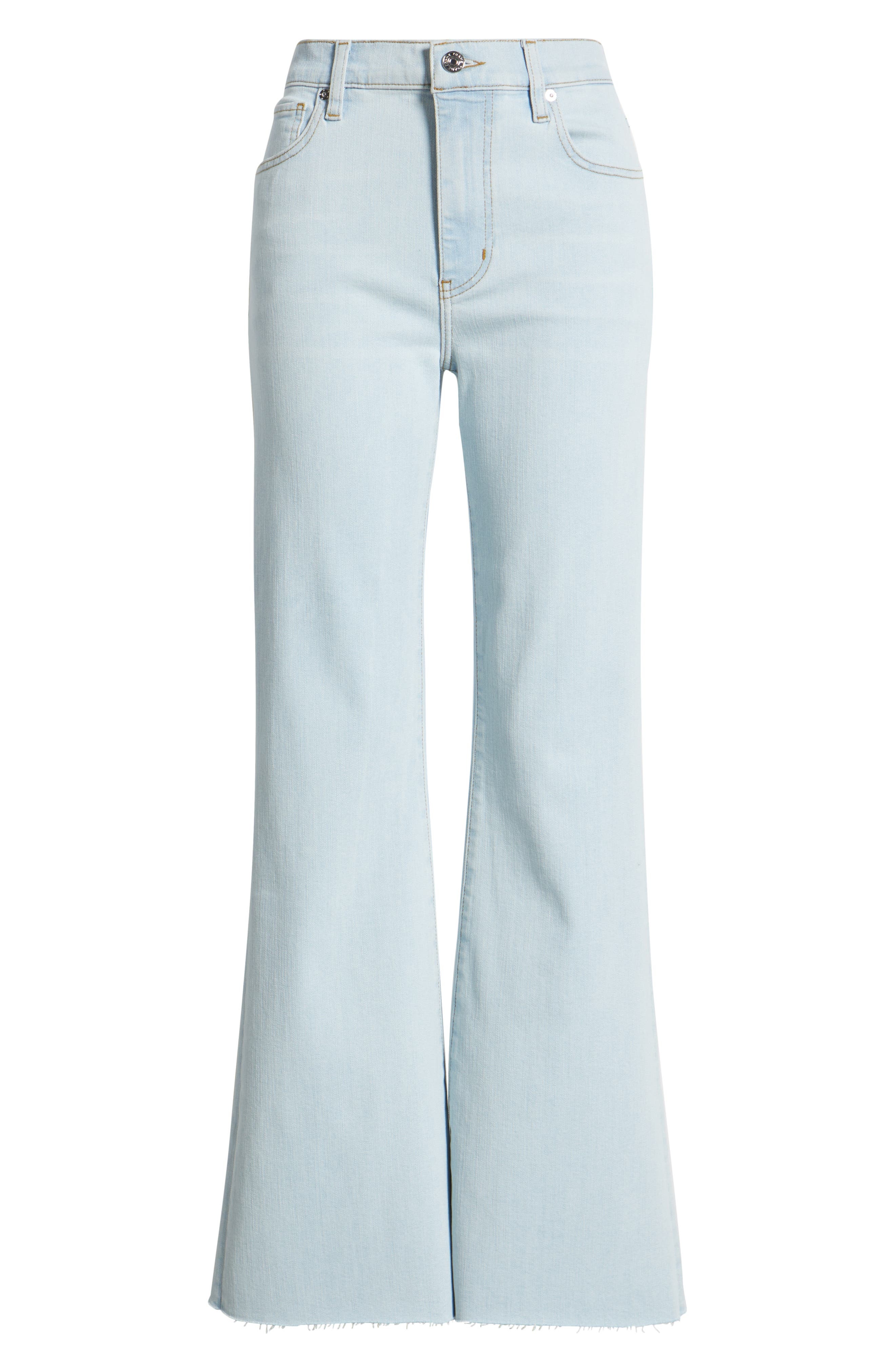 FRAME The Icon Raw Hem Flare Jeans in Feather Raw After at Nordstrom - 5