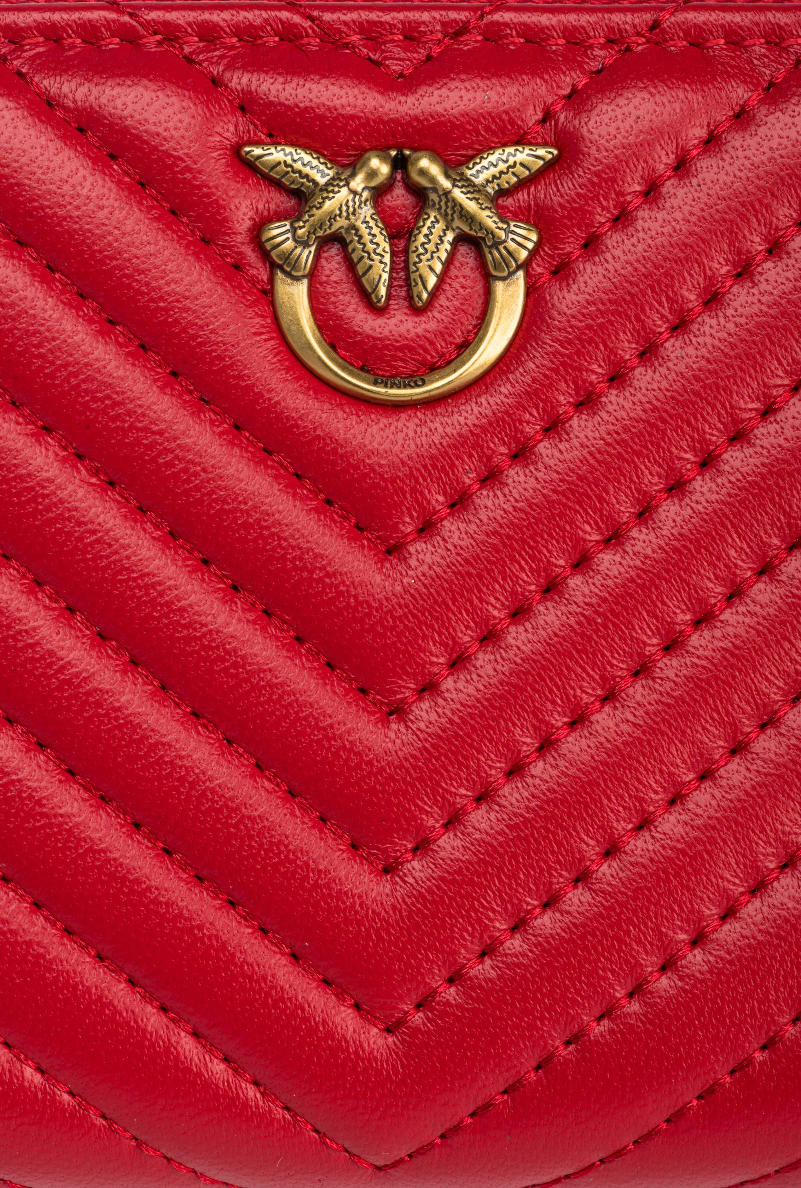 SQUARE QUILTED NAPPA LEATHER ZIP-AROUND PURSE - 5